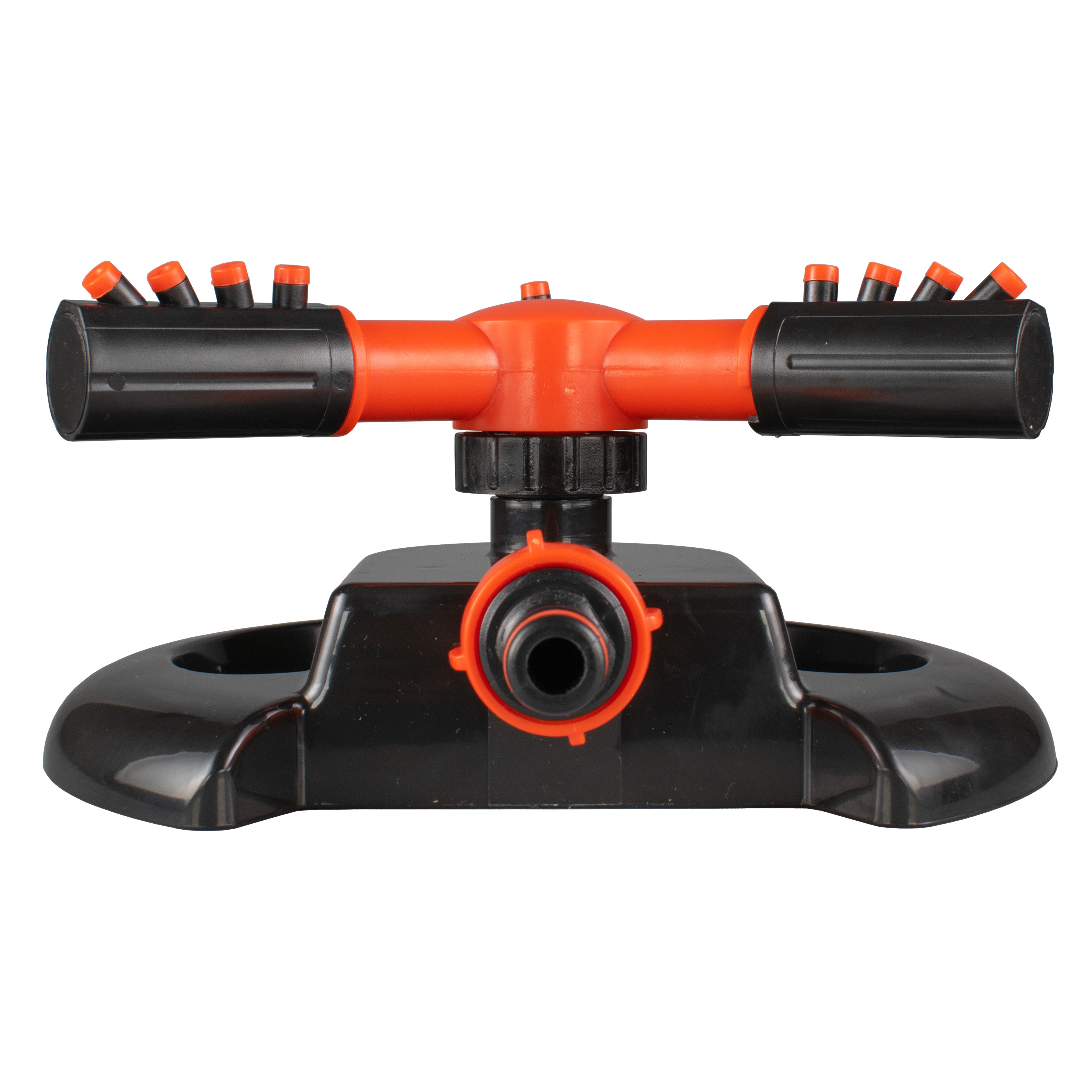 Cost Wise 3-Arm Adjustable Rotating Lawn Sprinkler Black Orange