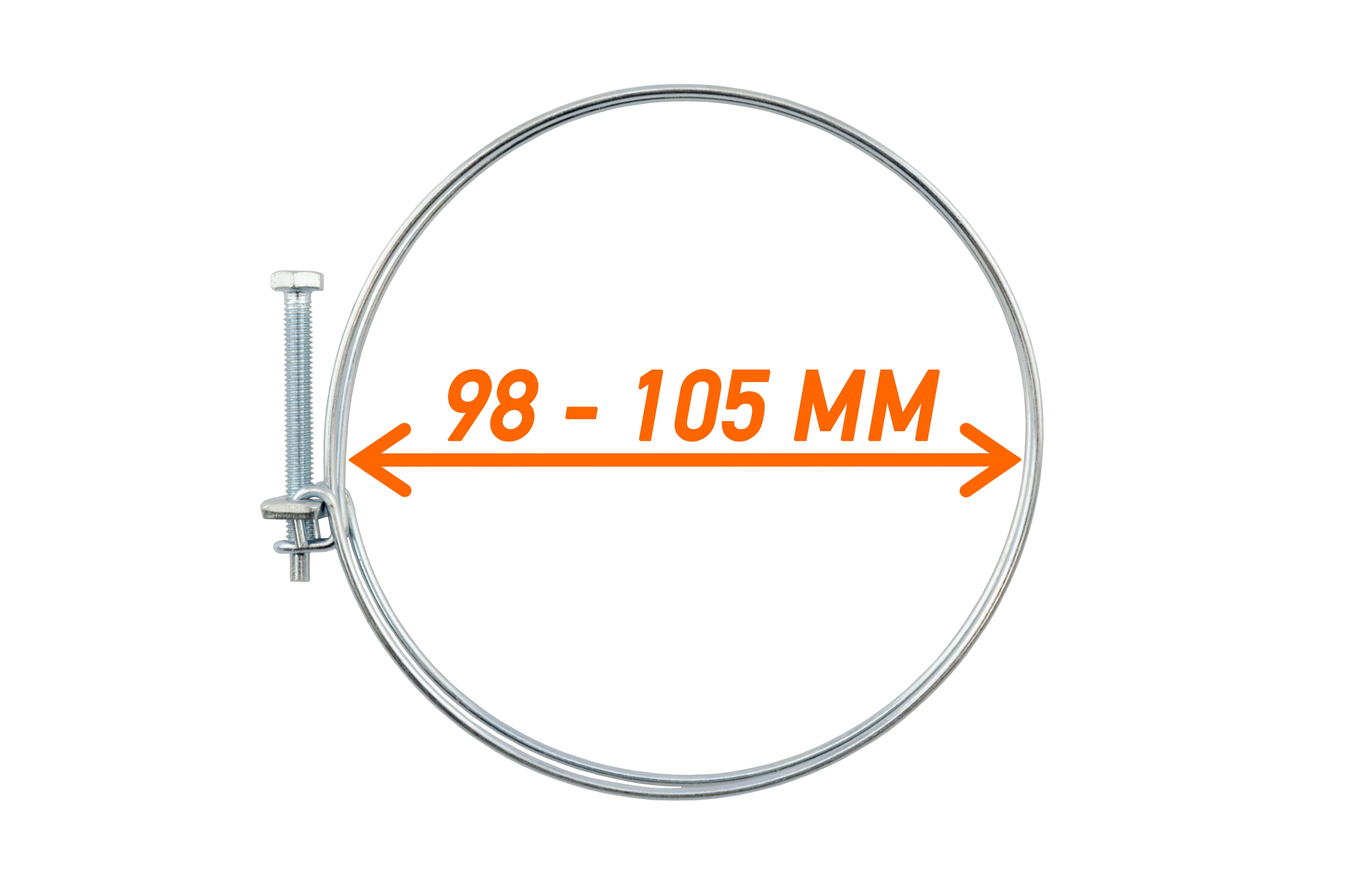 Double Wire Hose Clamp Galvanised 98mm-105mm