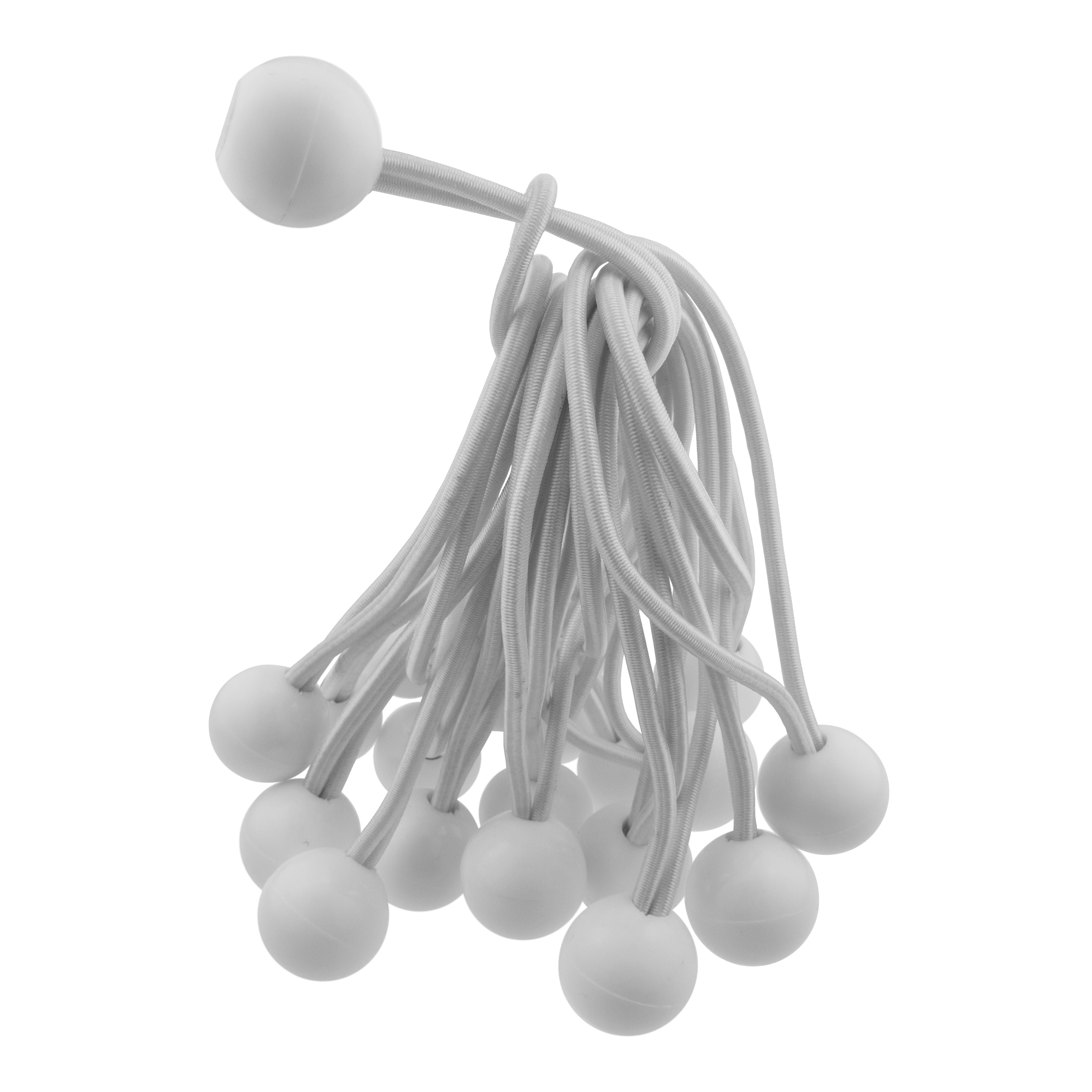 Silver XL-Grade Tarpaulin with 20 x 6" Bungee Balls (White)