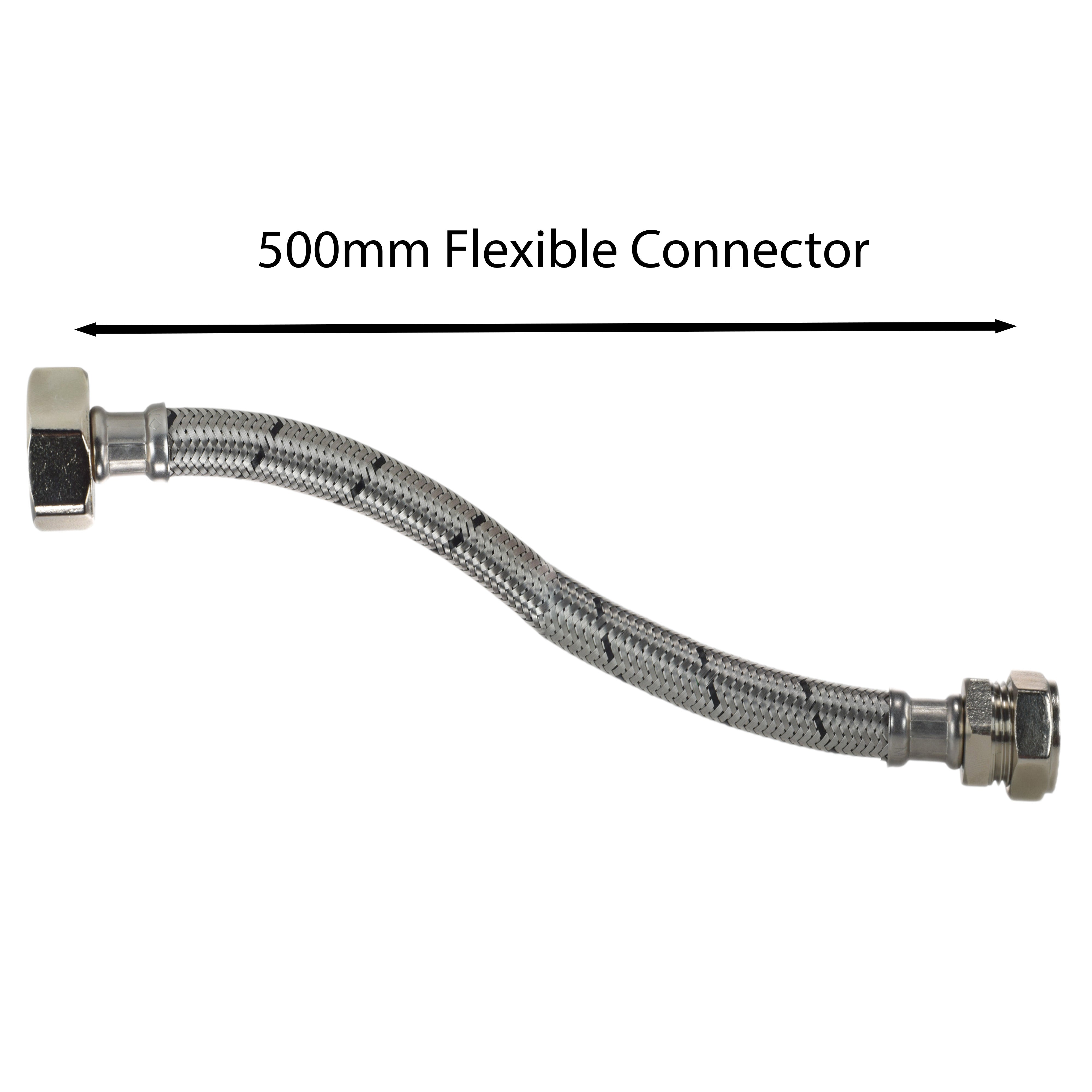 Brass Barbed Bib Tap FULL Connection Kit x2