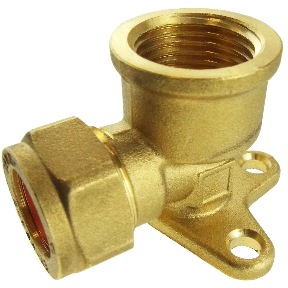 15mm Brass Wall Flange Kit with Double Tap