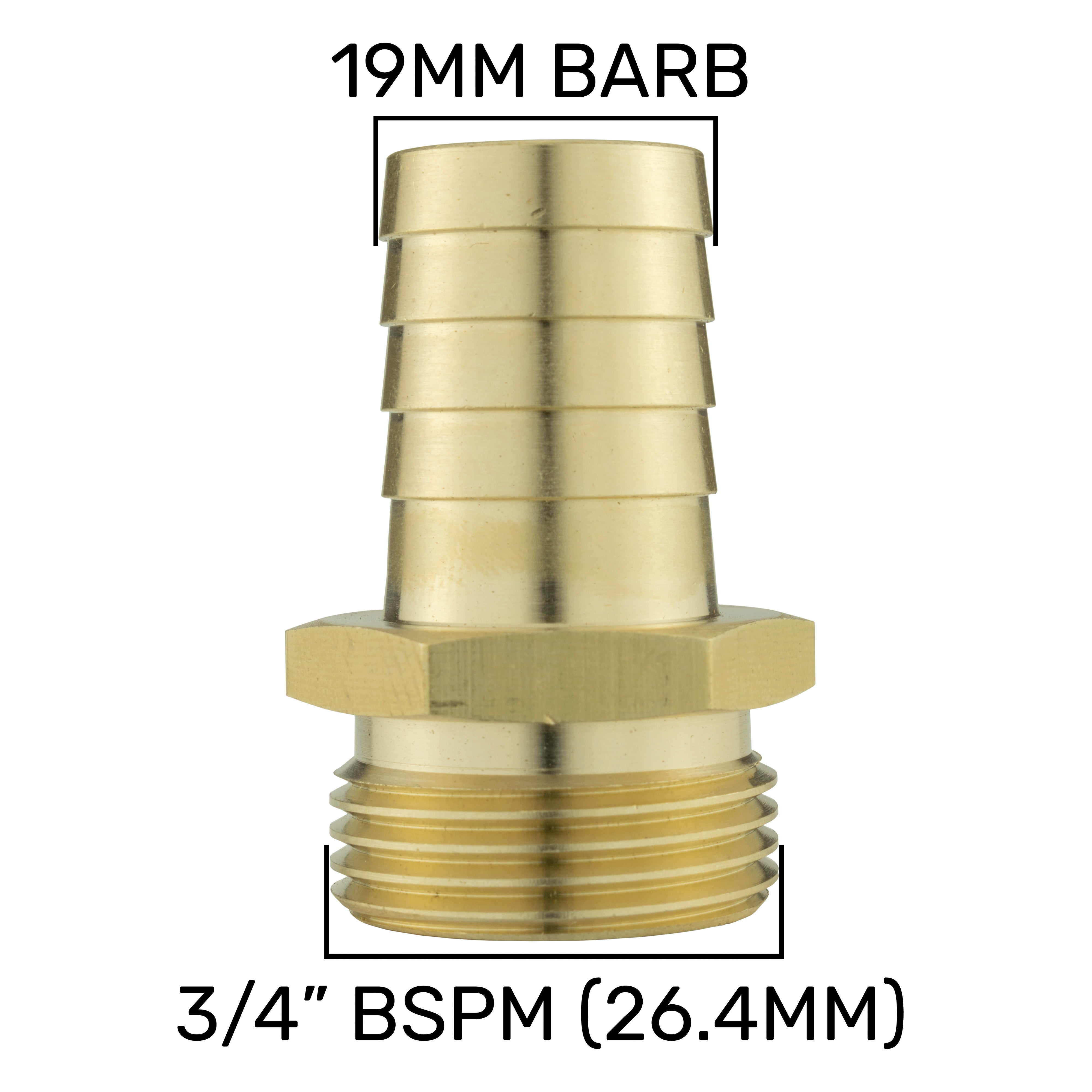 Wall Flange Kit 32mm MDPE + 19mm Brass Barb