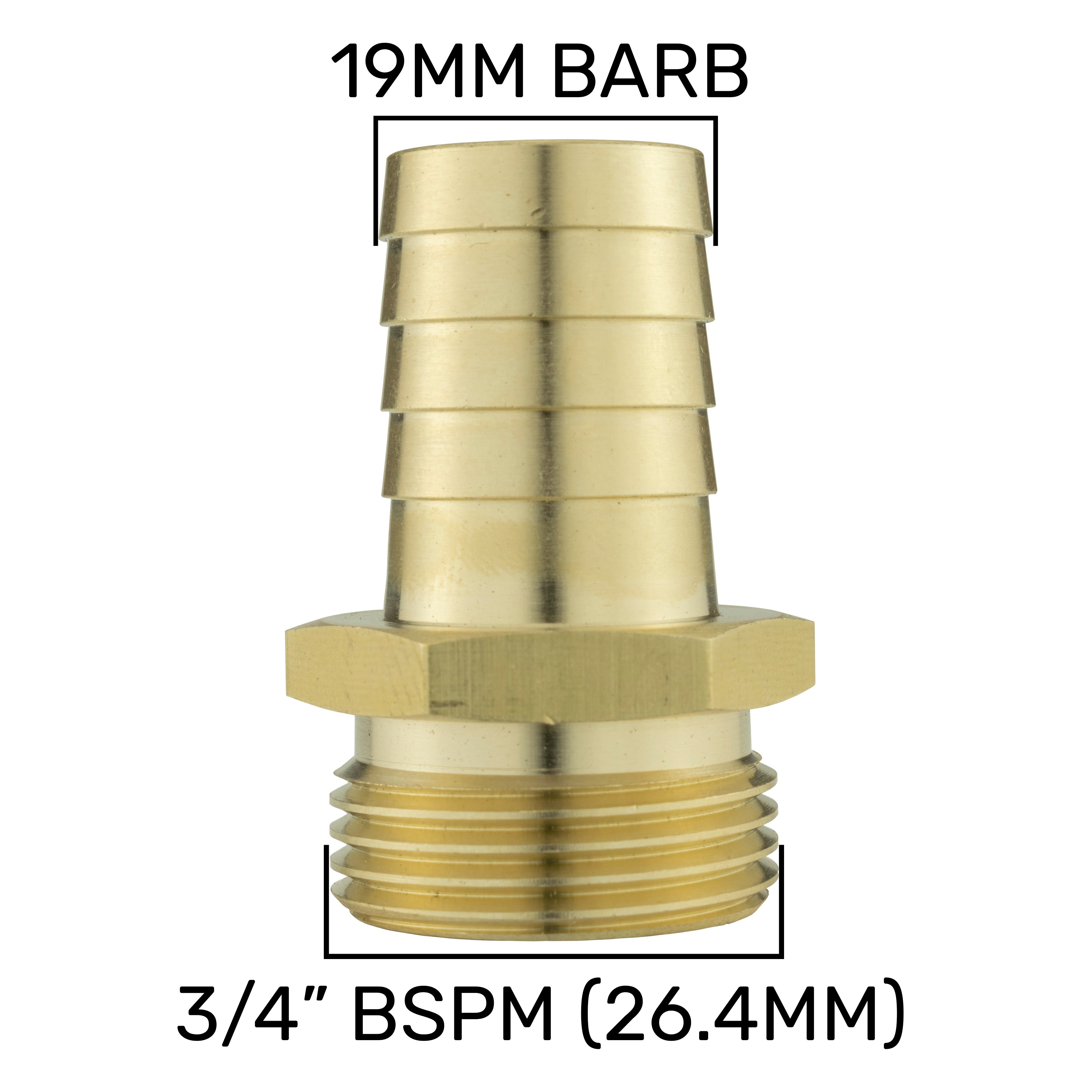 19mm Brass Barb with BSPF-Quick Connect Valve & Hose Connector Lock