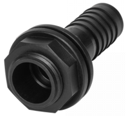 Tank Connector with Washer & Nut 1"BSPM - 1" Barb