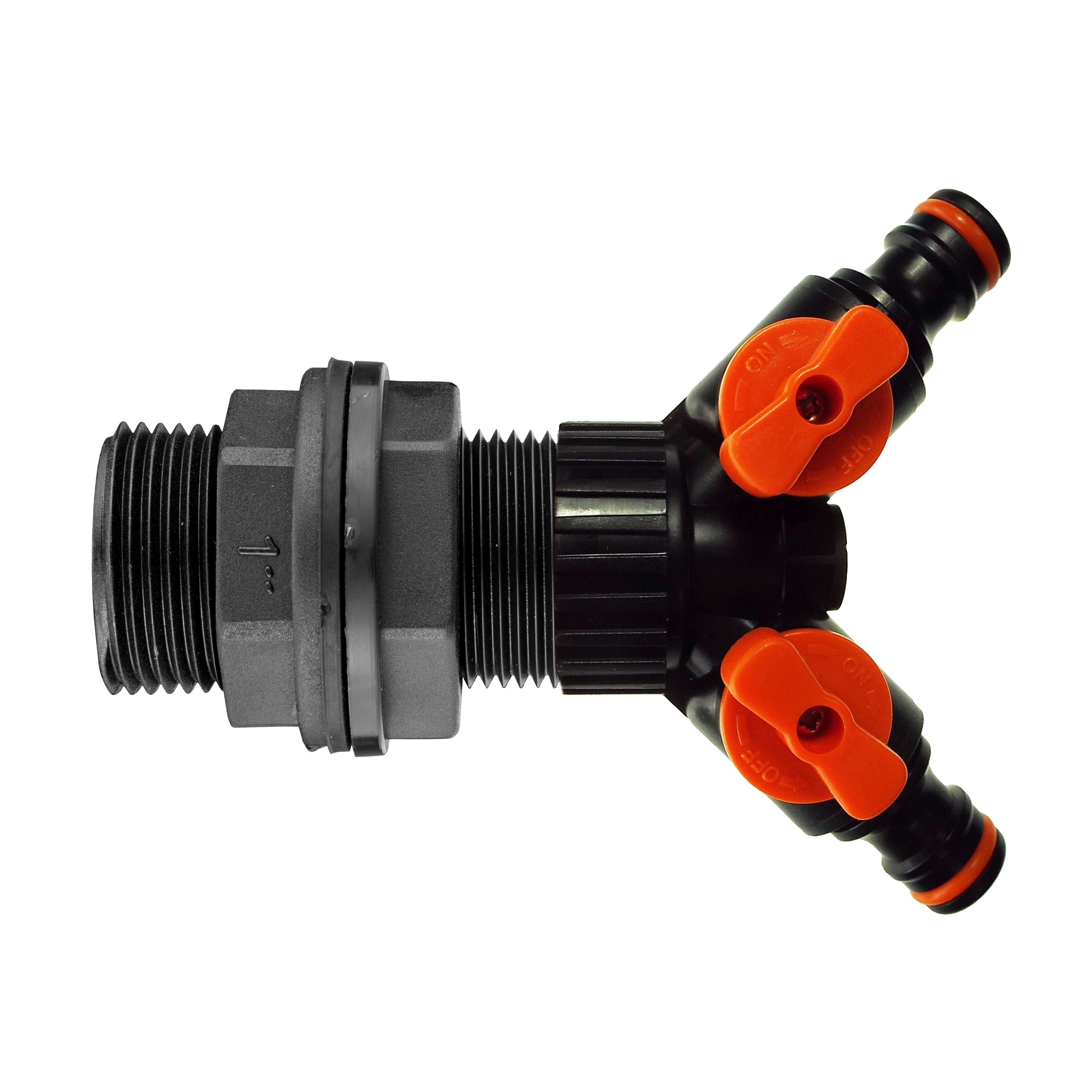Water Butt 1” with Two Way Valved Splitter