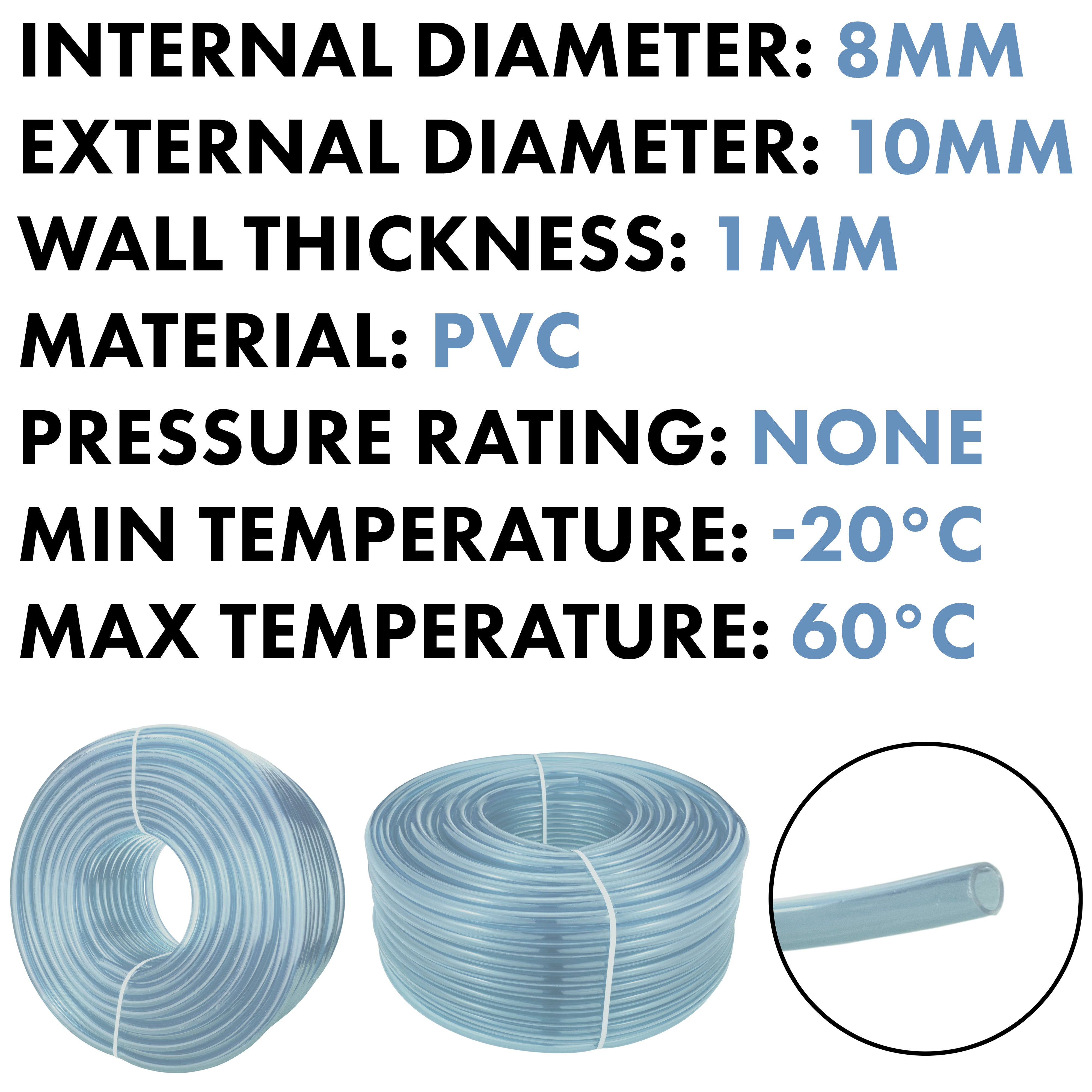 Clear PVC Pipe 8mm*10mm
