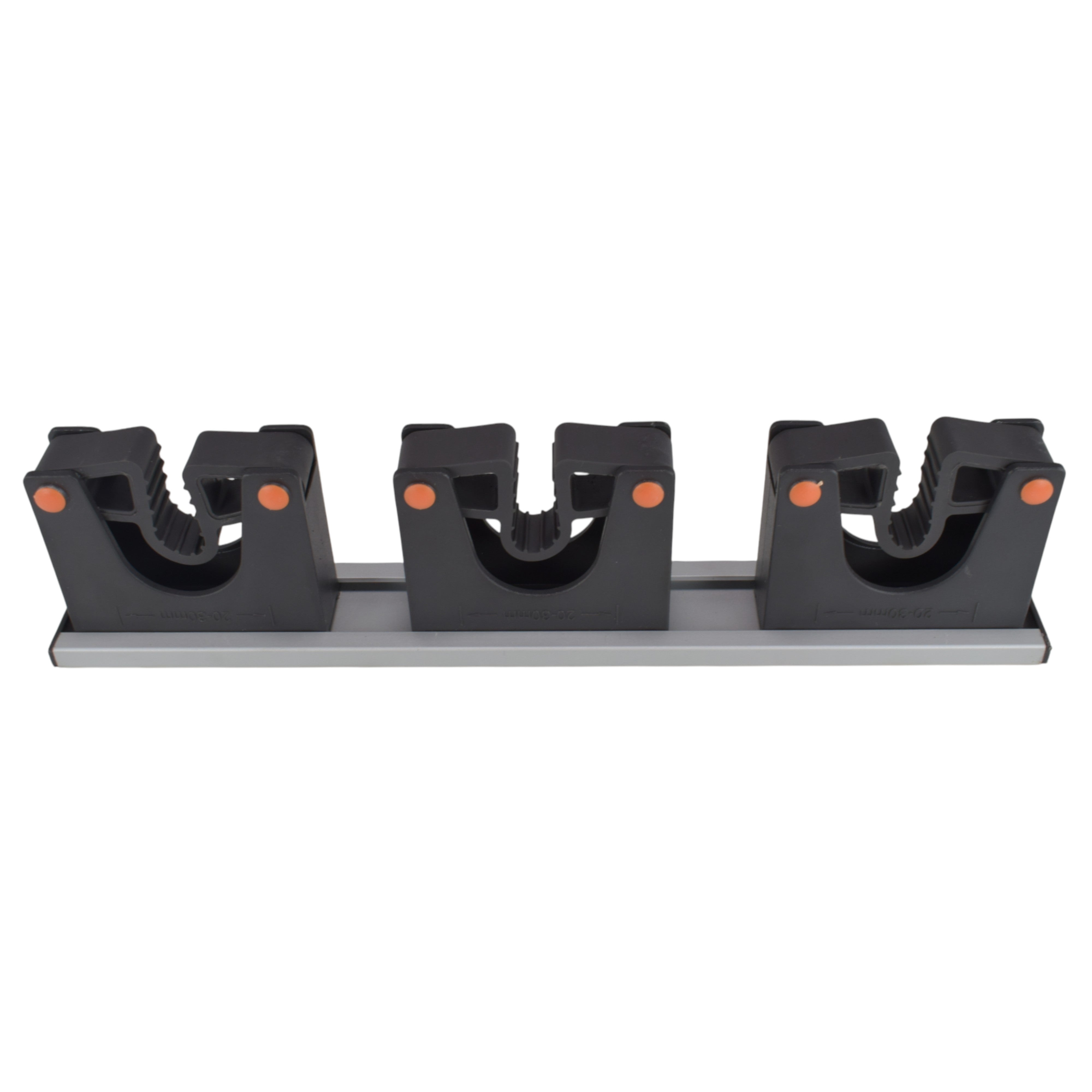 Wall Mount Tool Holder Rail - Gripper Design (3 Handles)