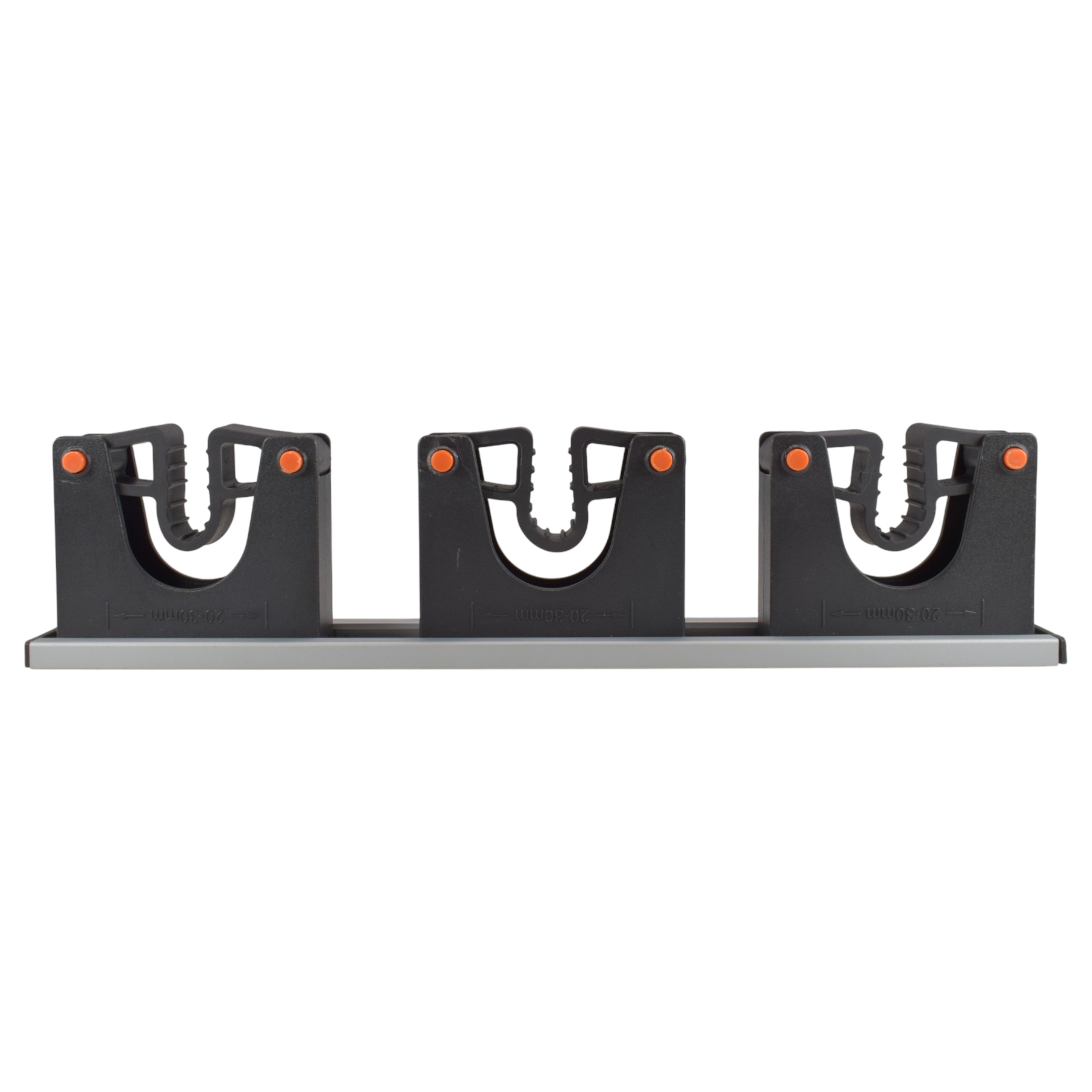 Wall Mount Tool Holder Rail - Gripper Design (3 Handles)