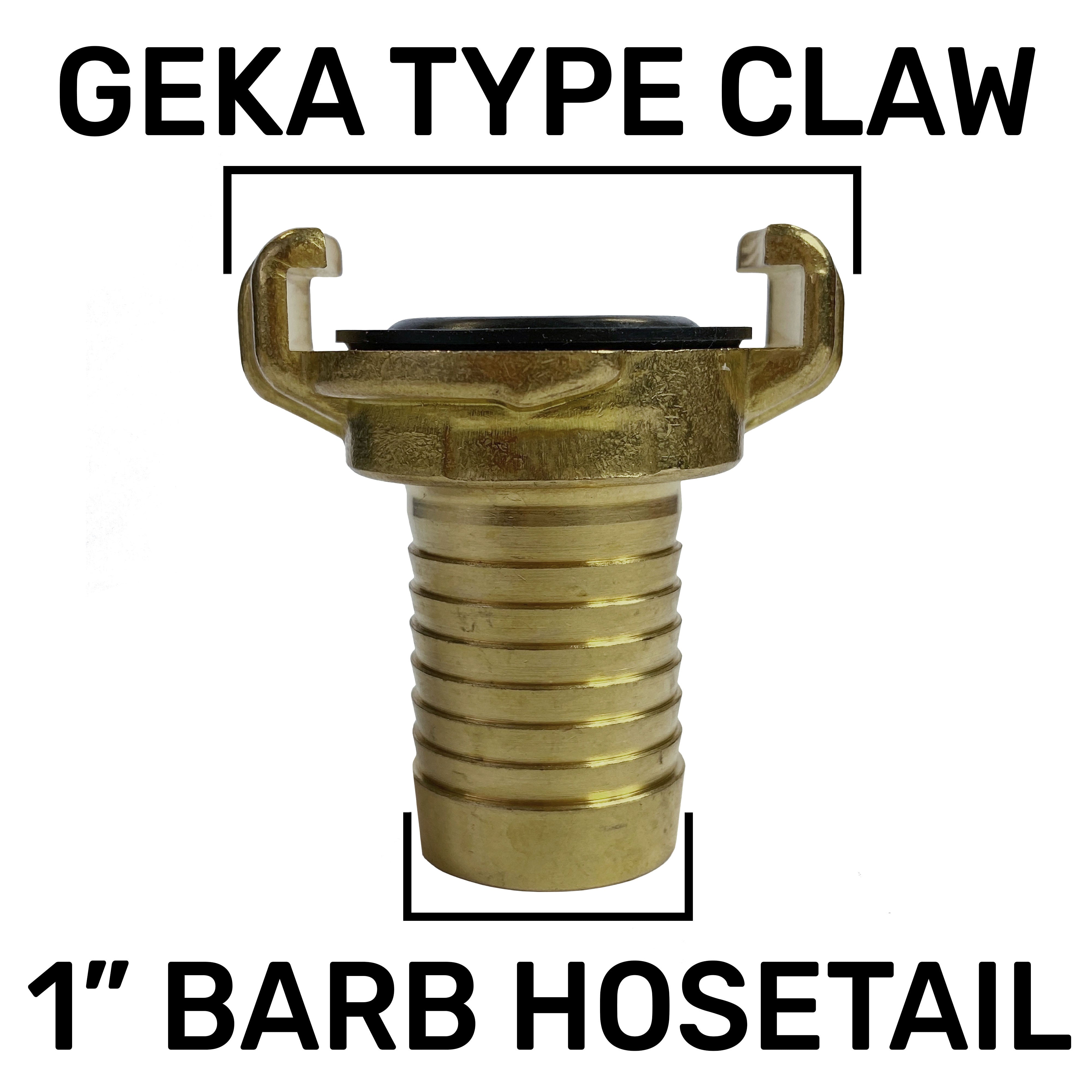 Geka Type Brass Claw Set – 25mm Barb and 1/2” BSP Female