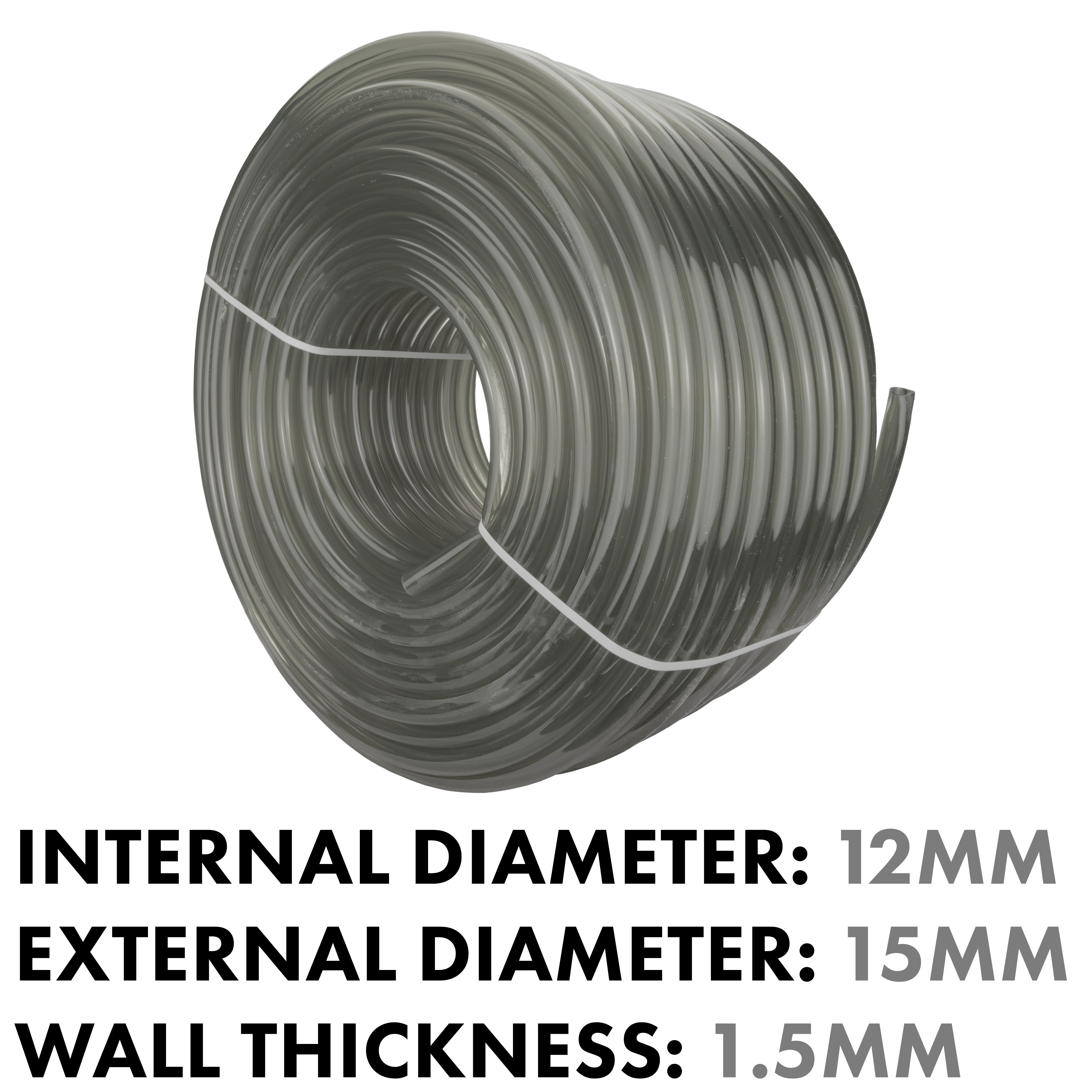 Grey Semi-Transparent PVC Pipe 12mm*15mm