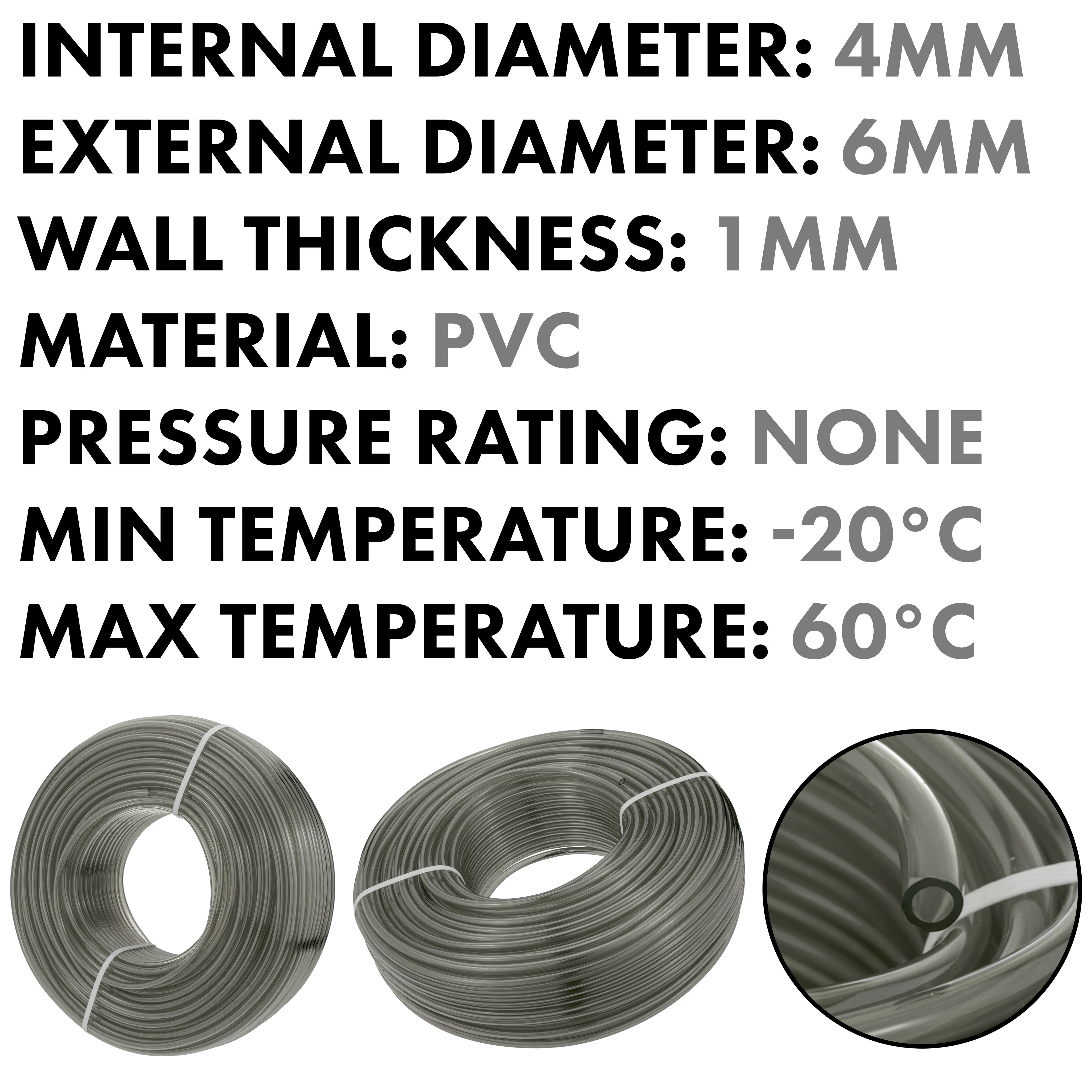 Grey Semi-Transparent PVC Pipe 4mm*6mm