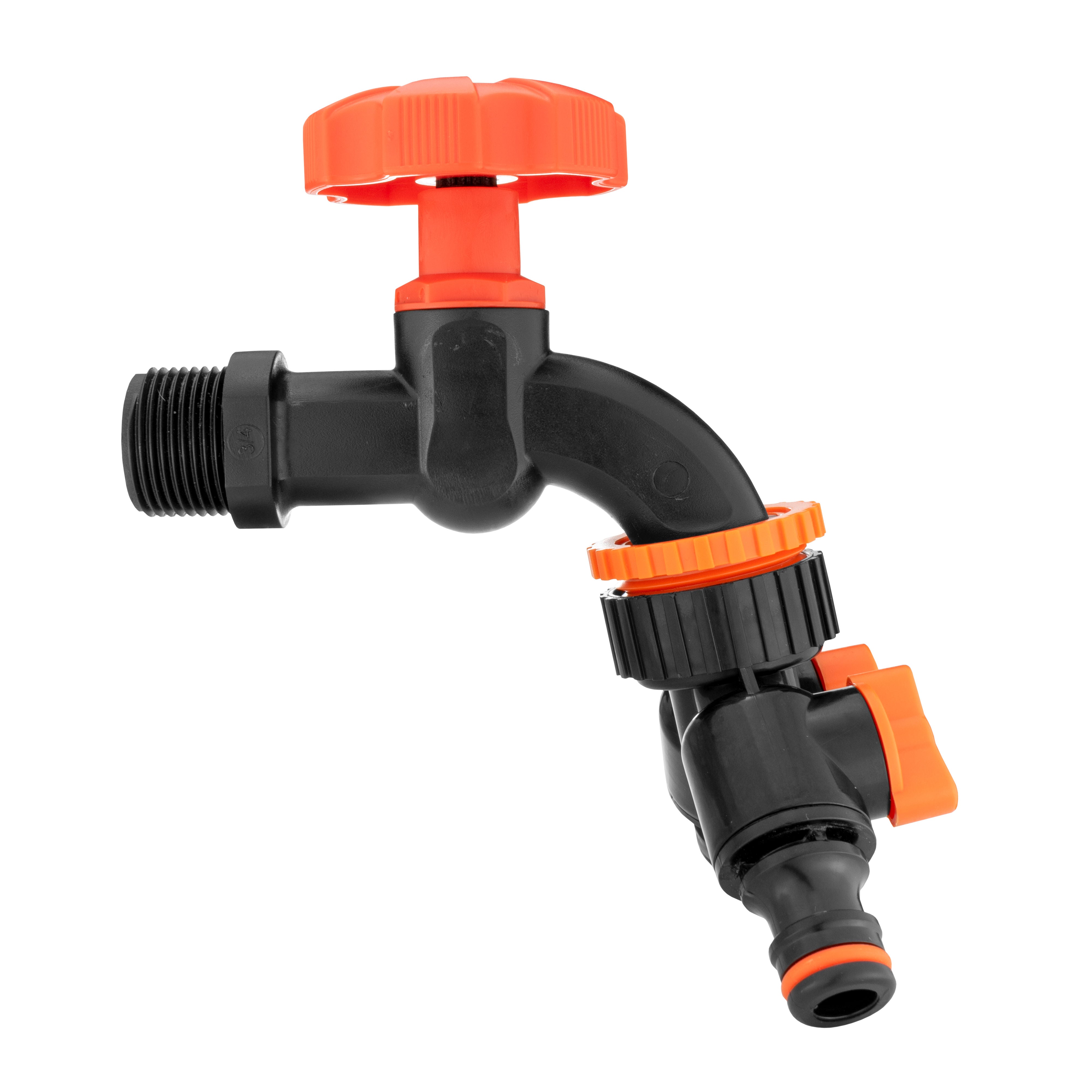 Water Butts Kit 3/4" PP Black Tap and Tap Splitter