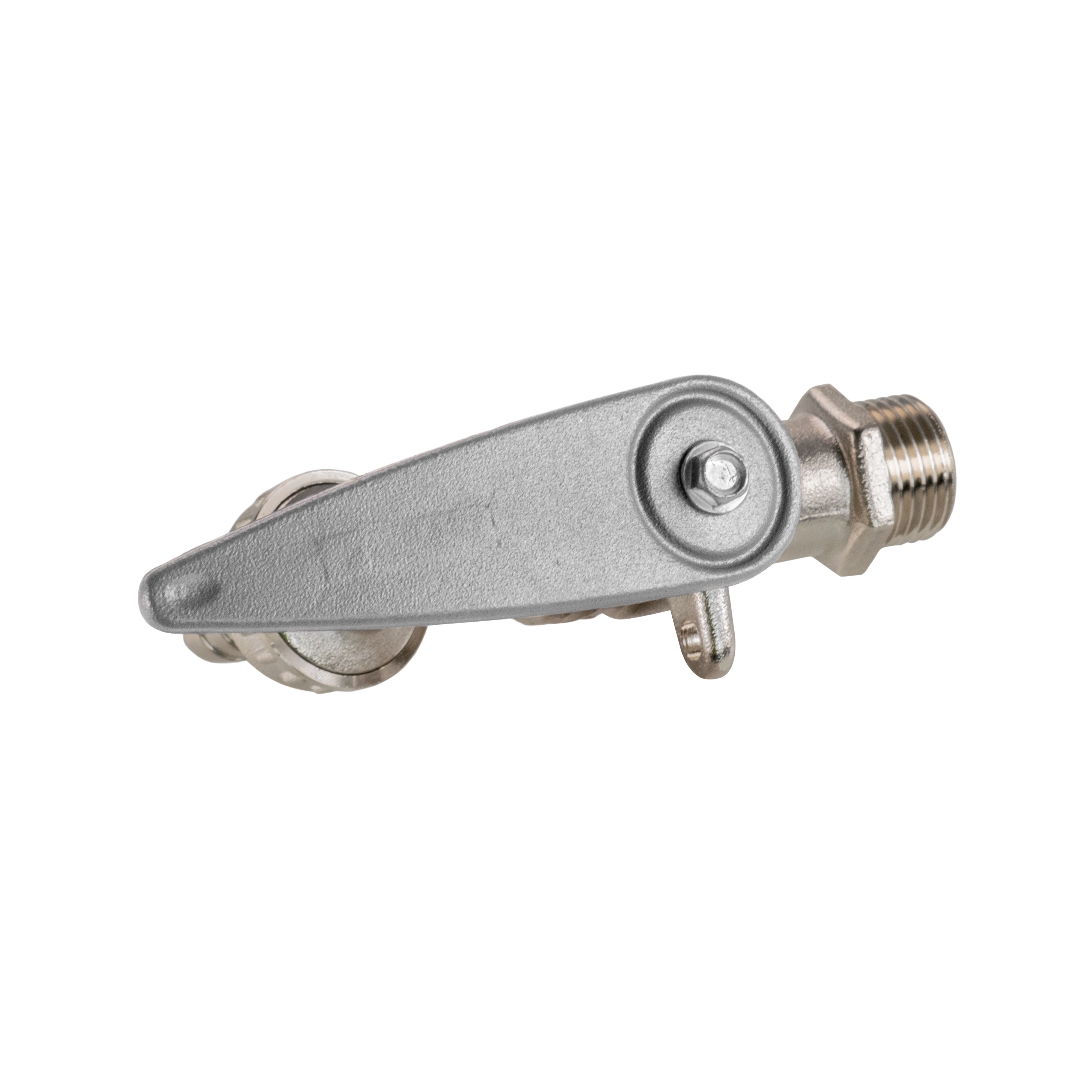 Water Butt Brass Kit 3/4" with Lever Tap Hose Barb and Side Lock and Drill Bit