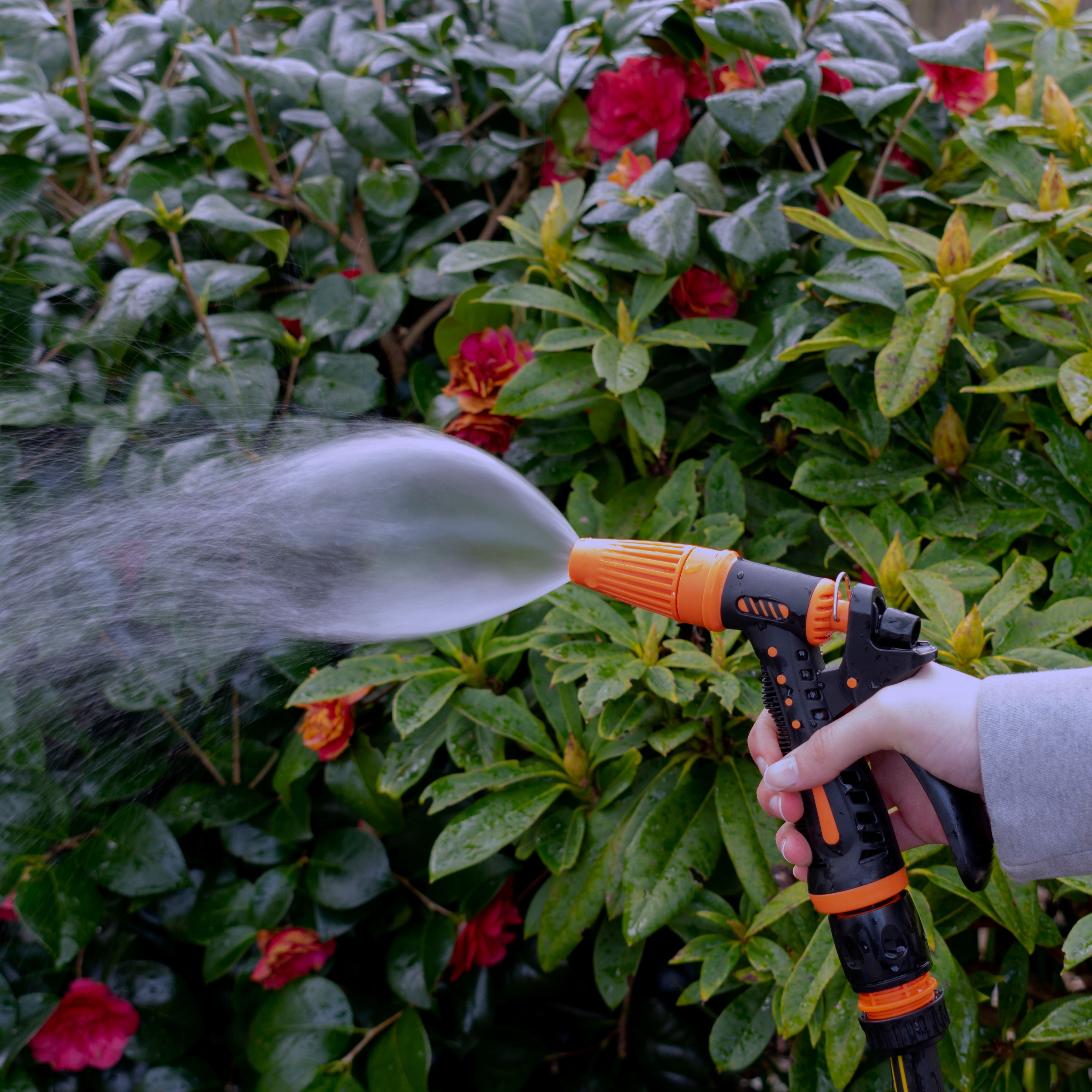 Hose Gun Water Sprayer Adjustable Black Orange