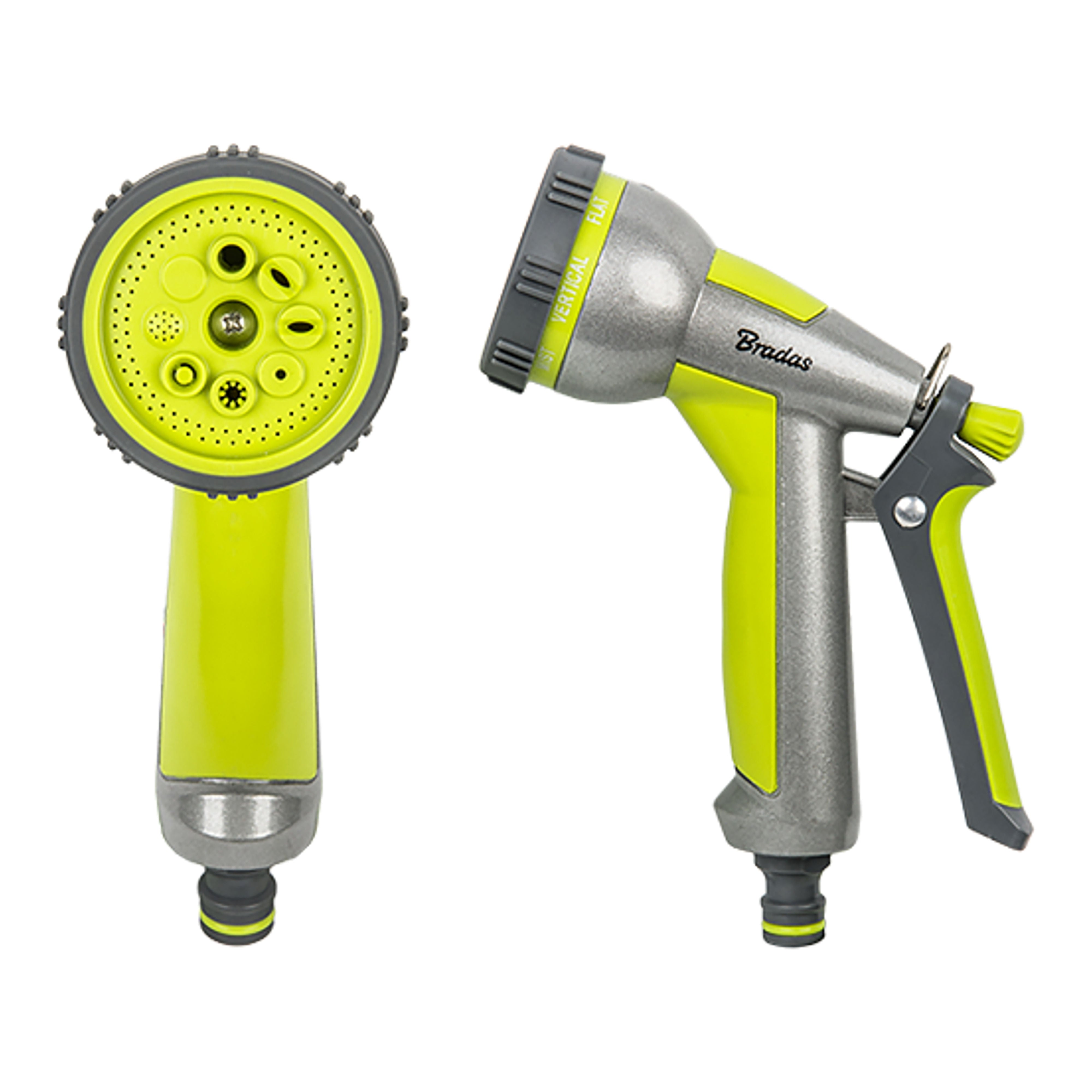 Hose Gun Water Sprayer 8-Function Metal, Lime