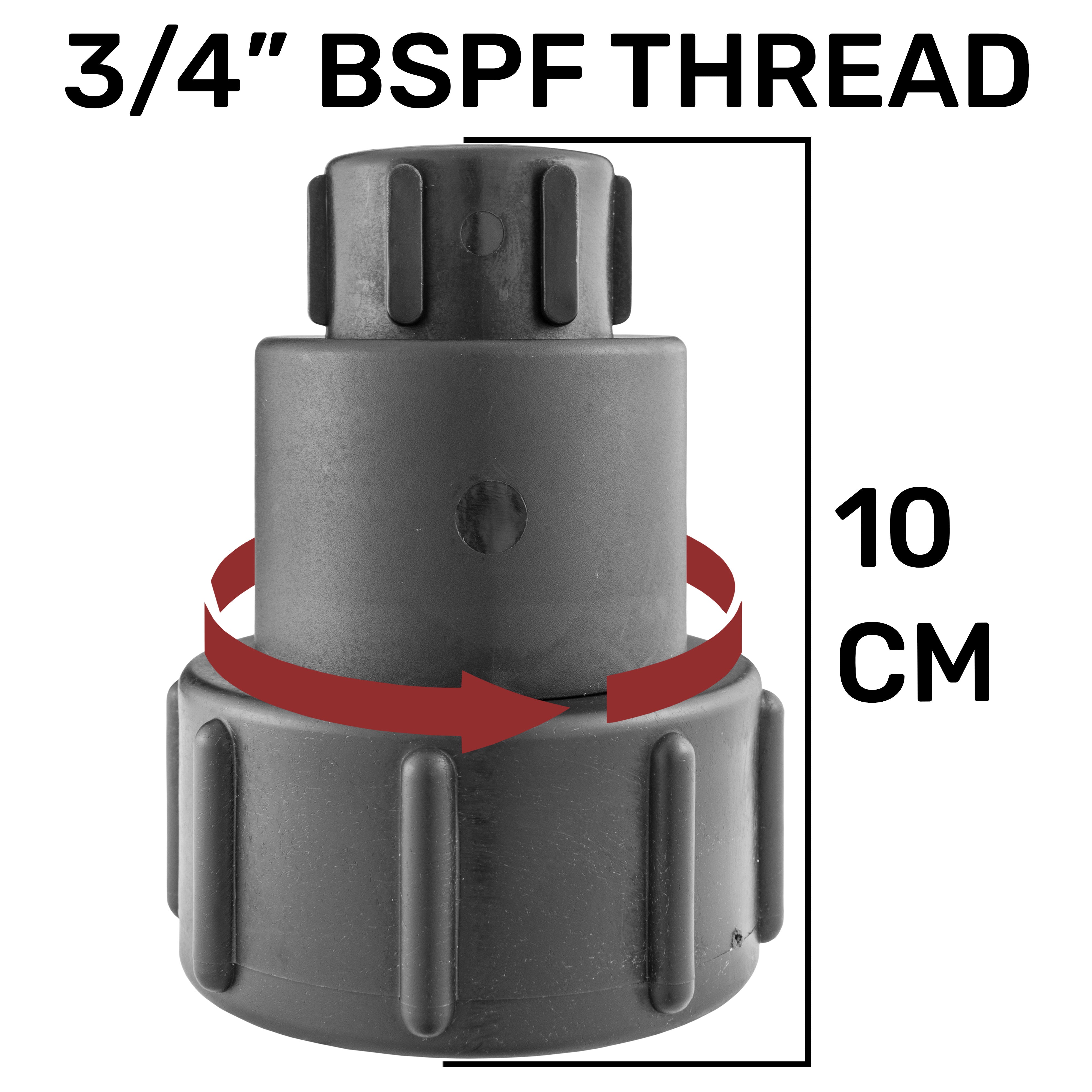 IBC 2” S60X6 – 1" BSPF Extender Adaptor with MDPE Straight 32mm