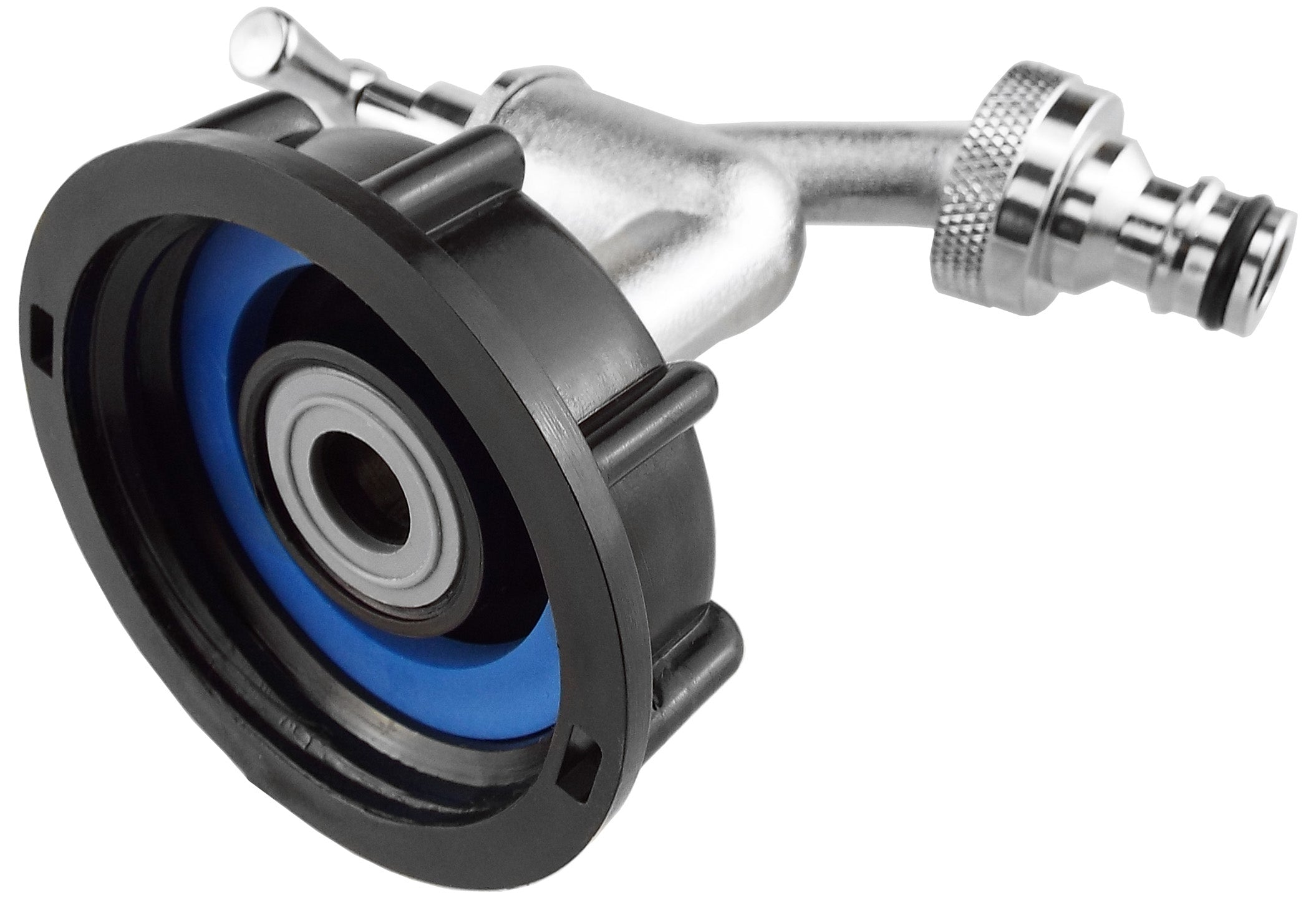 IBC 2” S60X6 Cap with Quick Connect Nickle Plated Bib Tap ½” BSP