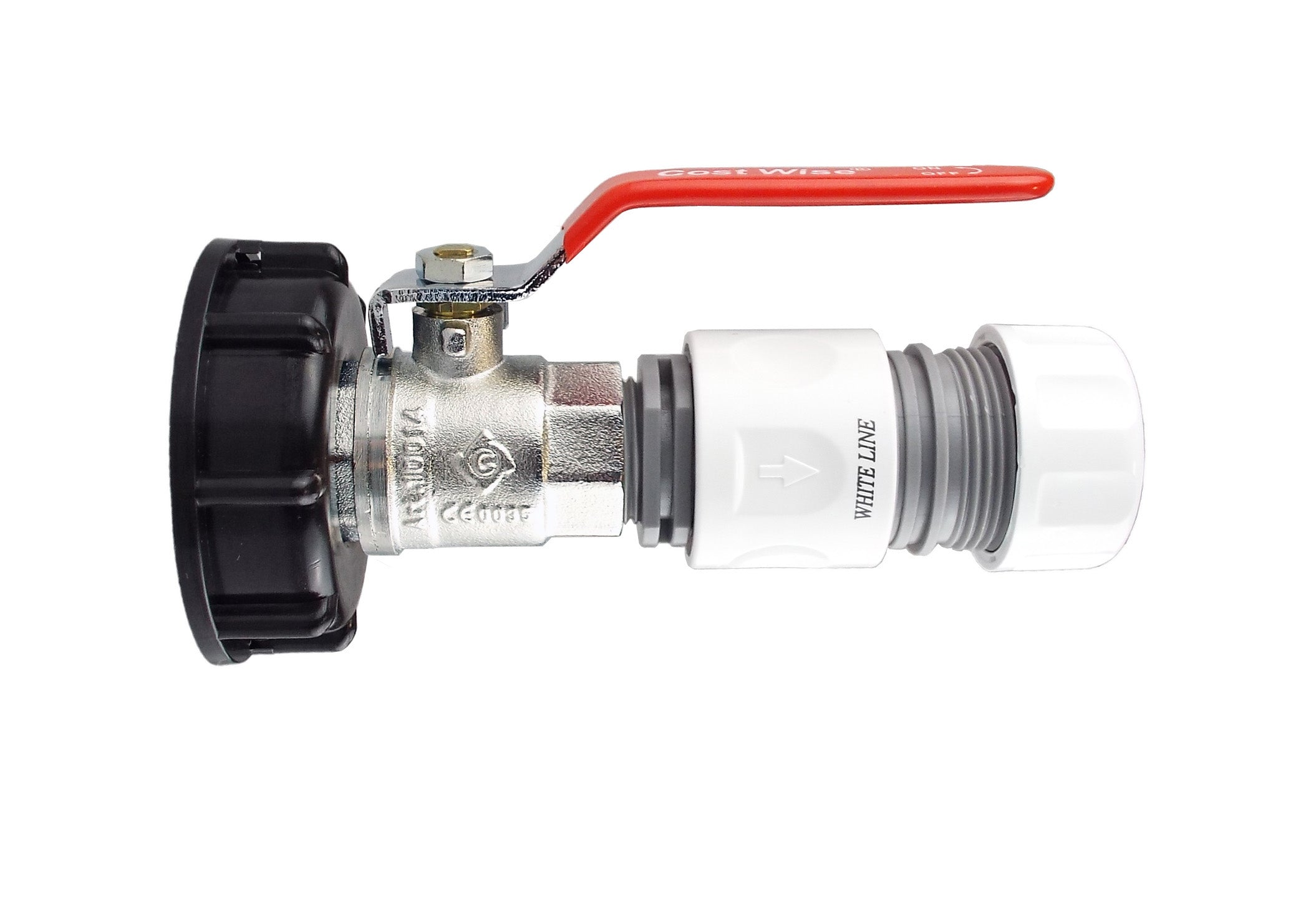 IBC 2” S60X6 Cap with ¾” BSP Lever Valve and Max Flo Hose Connectors Set