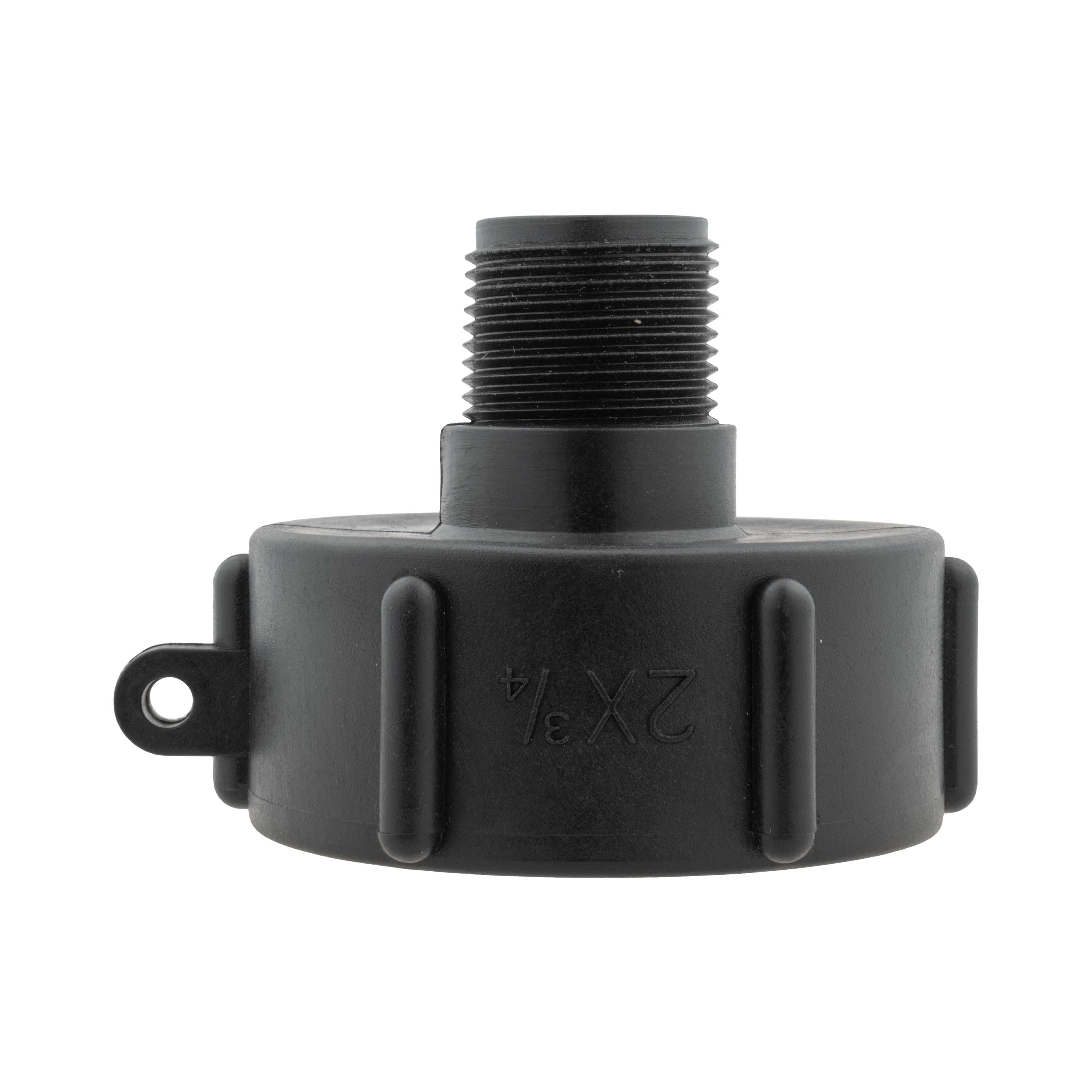 IBC 2” S60X6 Cap with BSPF Thread-Quick Connect Male Valve