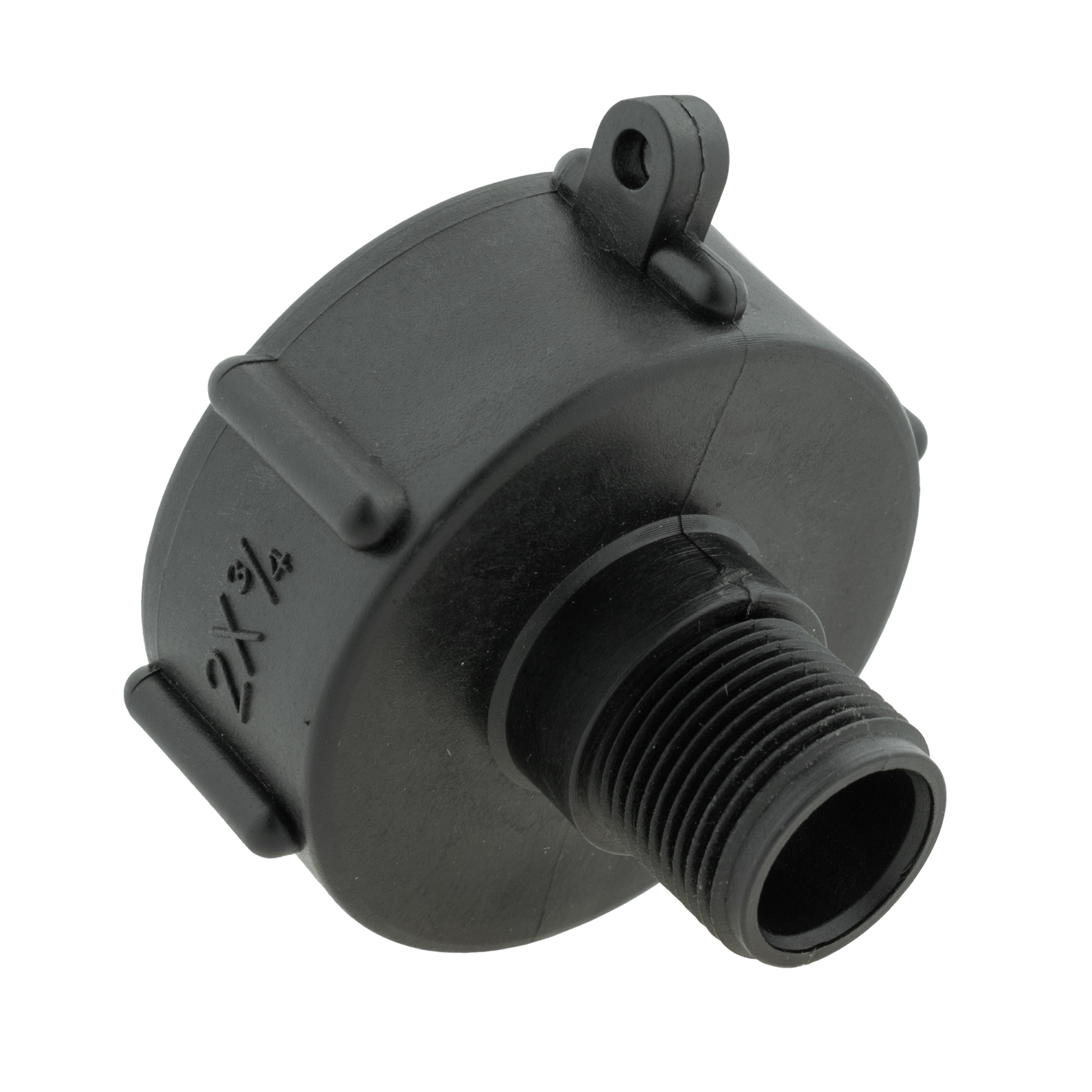 IBC 2” S60X6 Cap with BSP Female Lever Valve and Brass Compression Straight ¾” BSP – 22mm