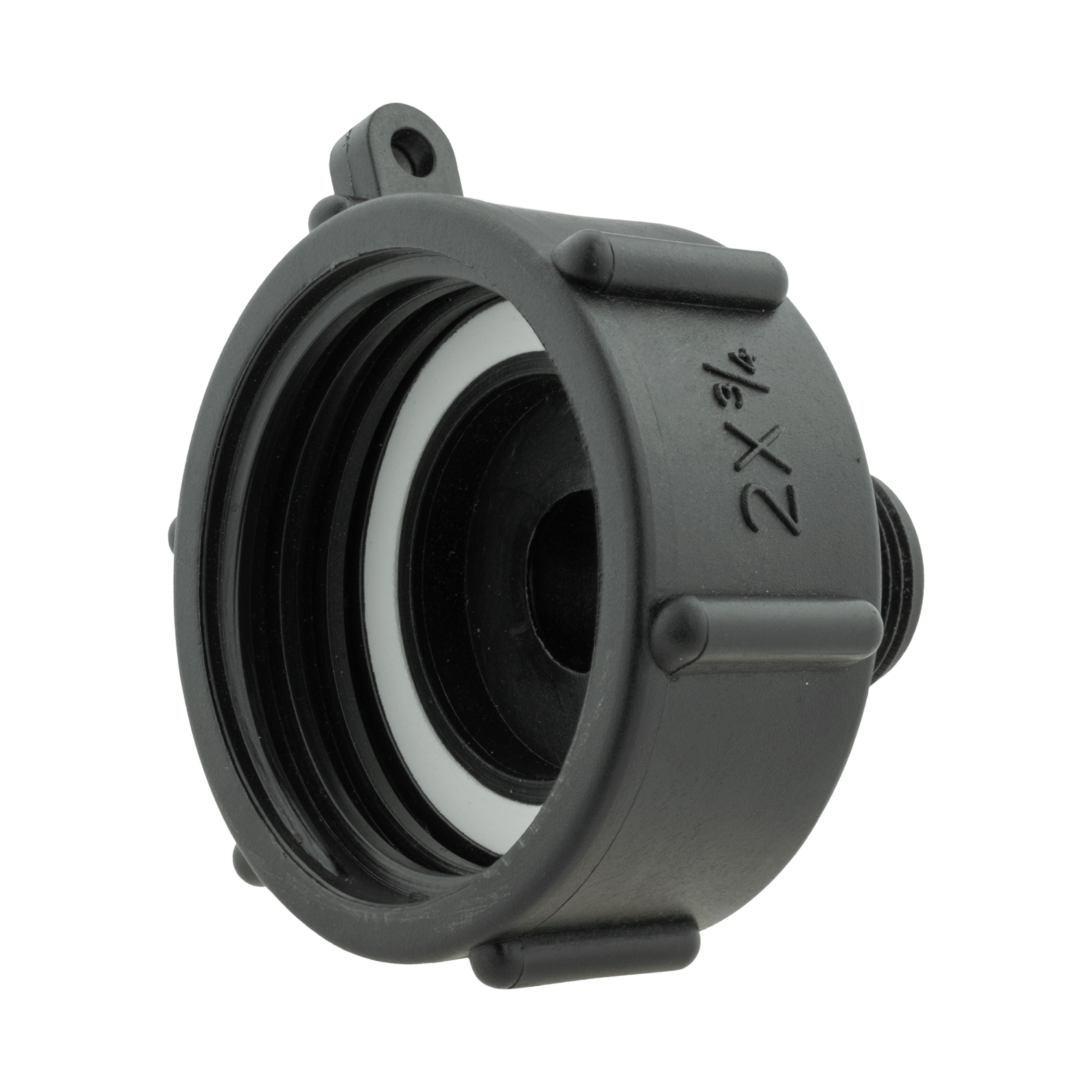 IBC 2” S60X6 Cap with BSPF Thread-Quick Connect Male Valve and Hose Connector 3/4" BSPF
