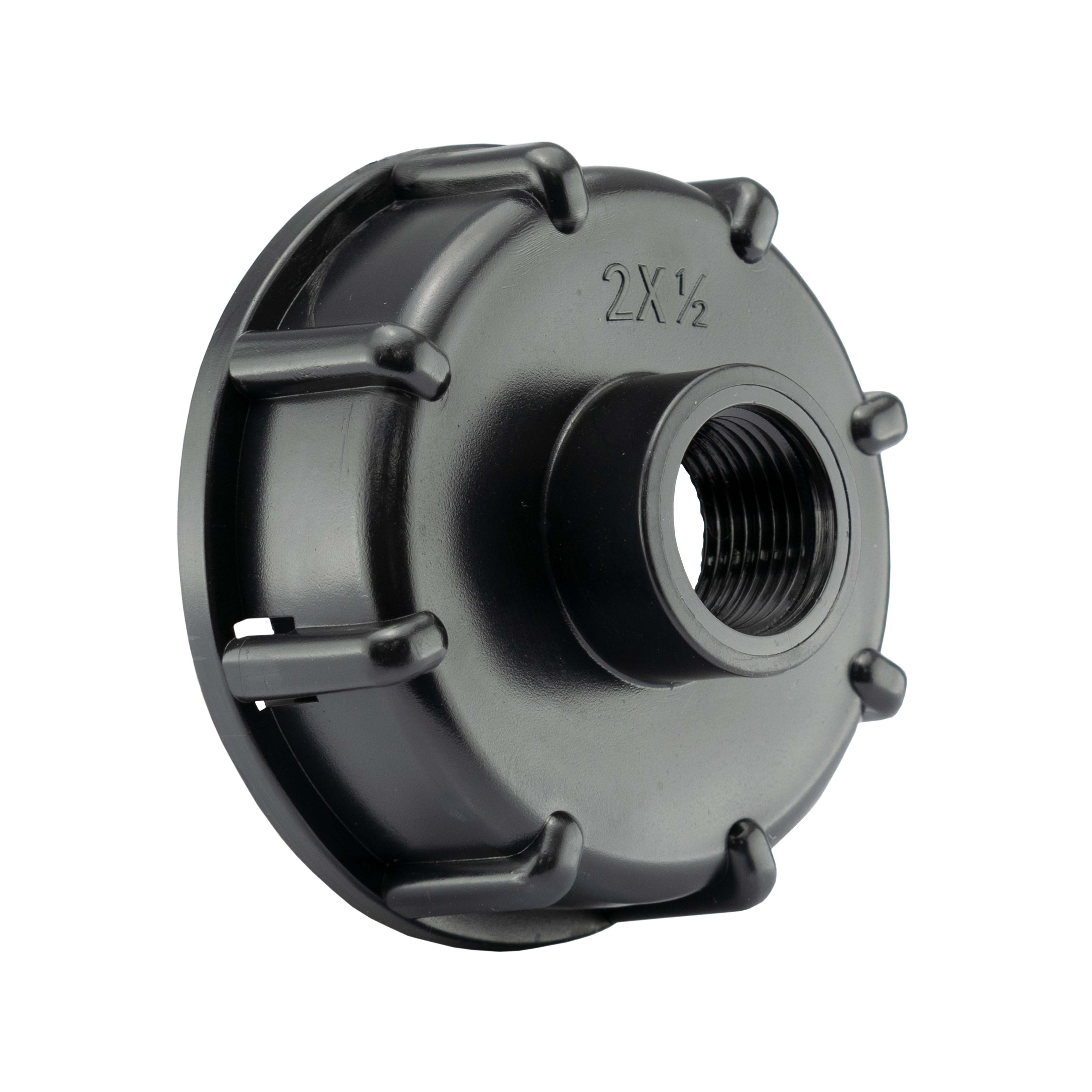 IBC 2" S60X6 - 1/2" BSP Cap with Lever Tap Hose Barb and Lever Lock