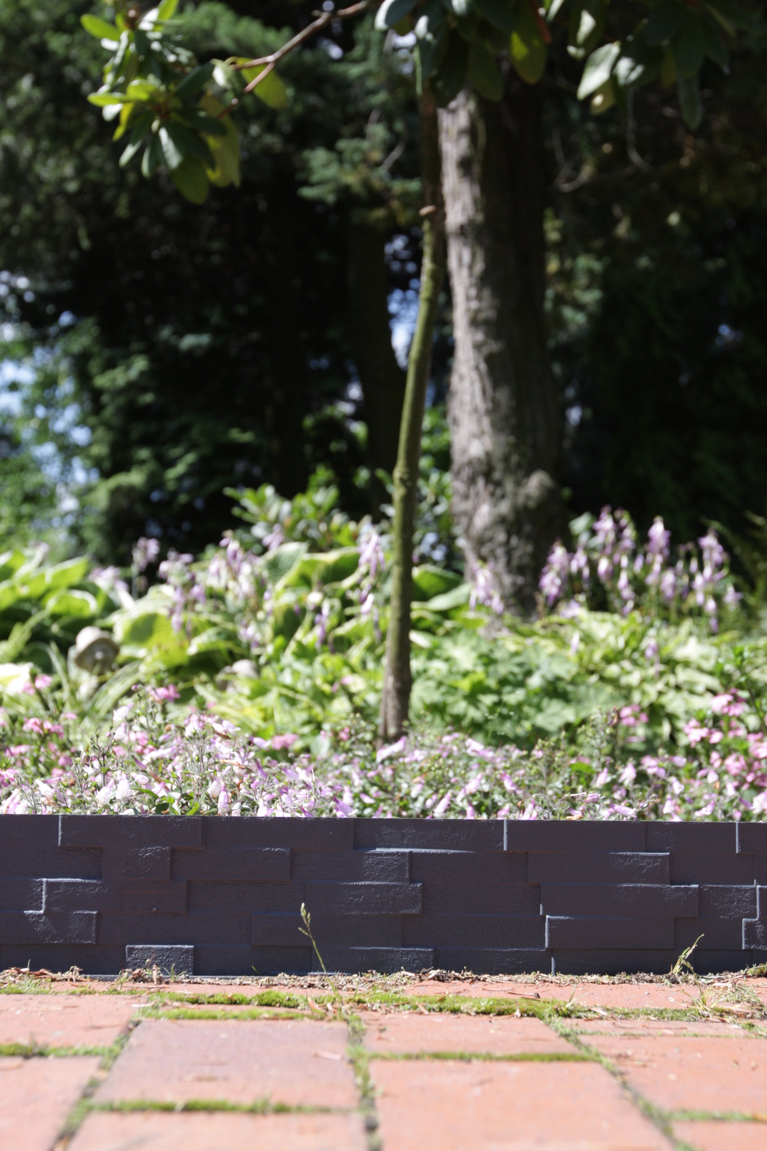Lawn Edging, Plastic Palisade Slate Effect, 2.38m, Gray