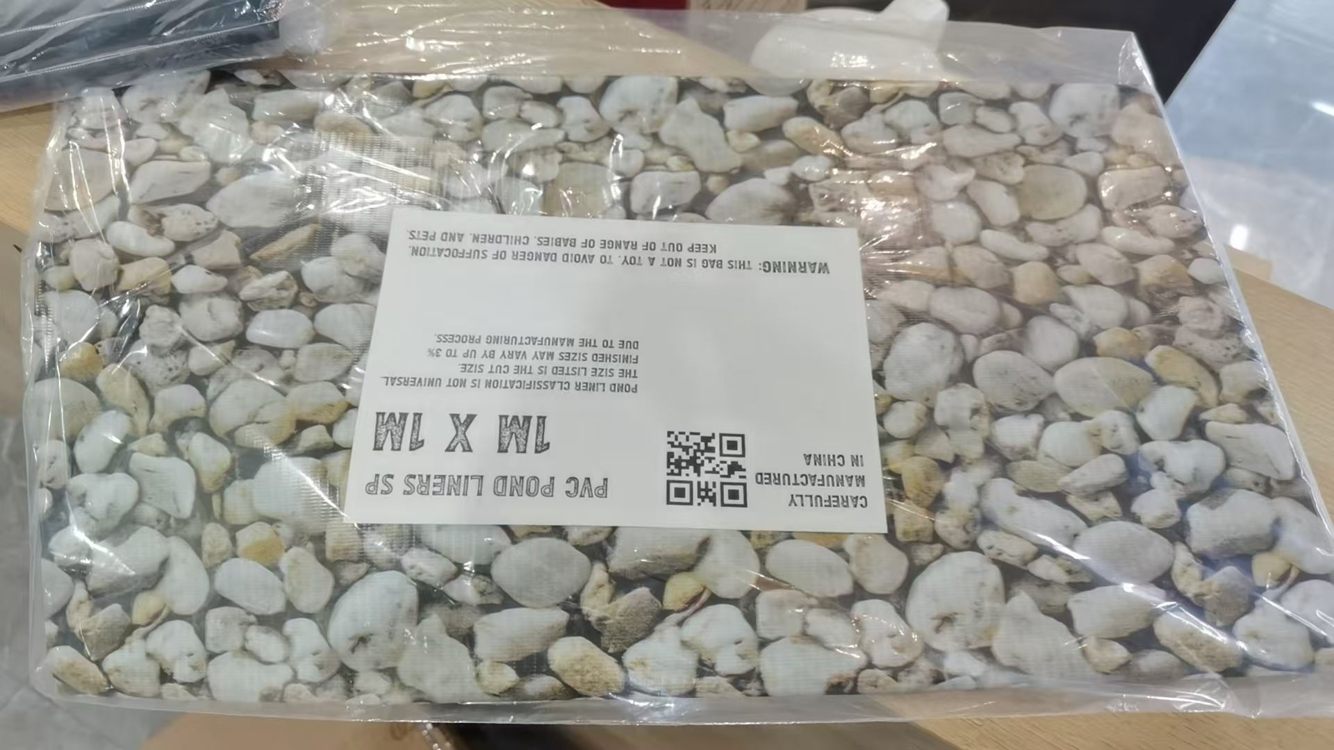 Small Pebble Print PVC 450gsm Pond Liner 5m x 5m
