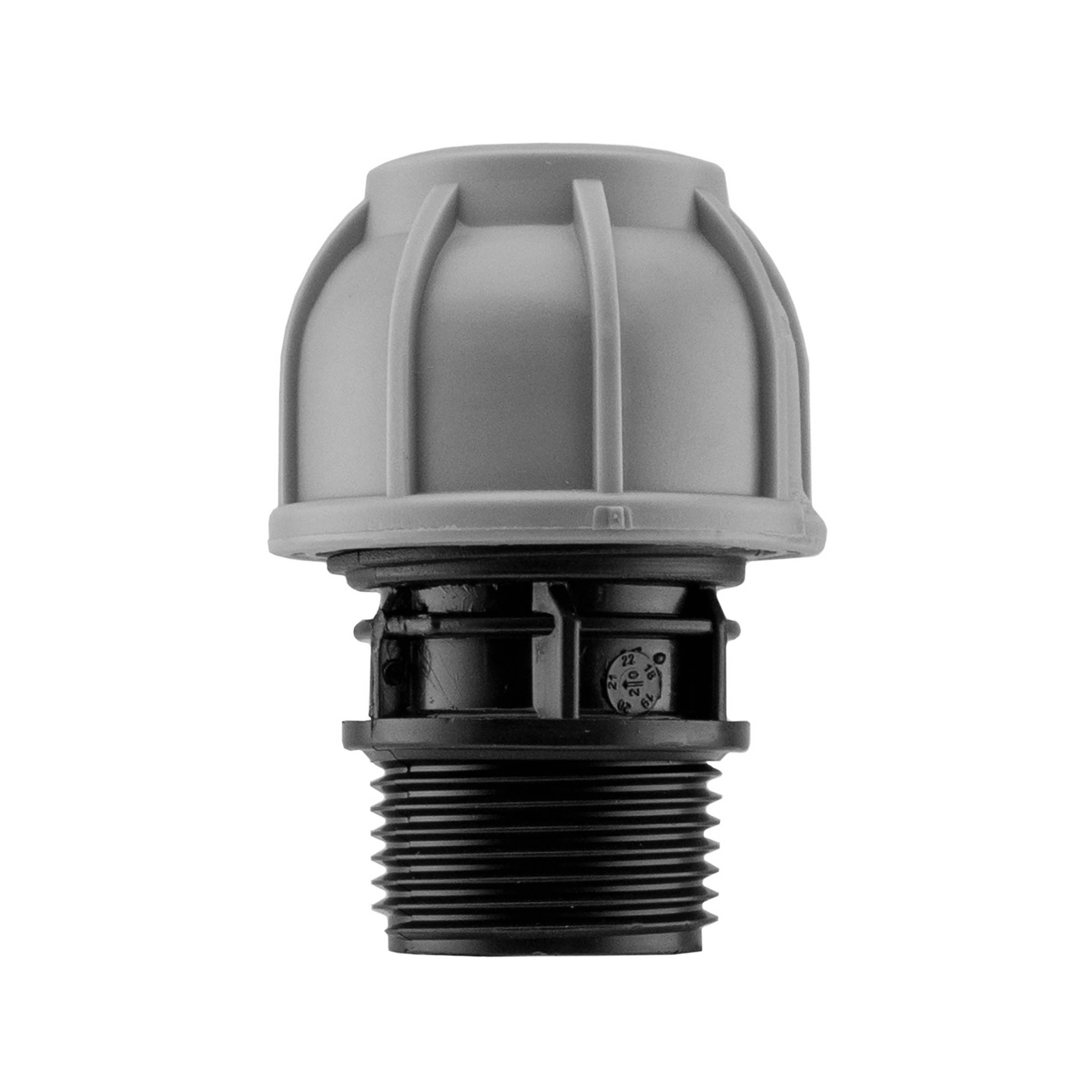 Wall Flange Kit 32mm MDPE + Large Plastic Valve & 20mm MDPE Straight