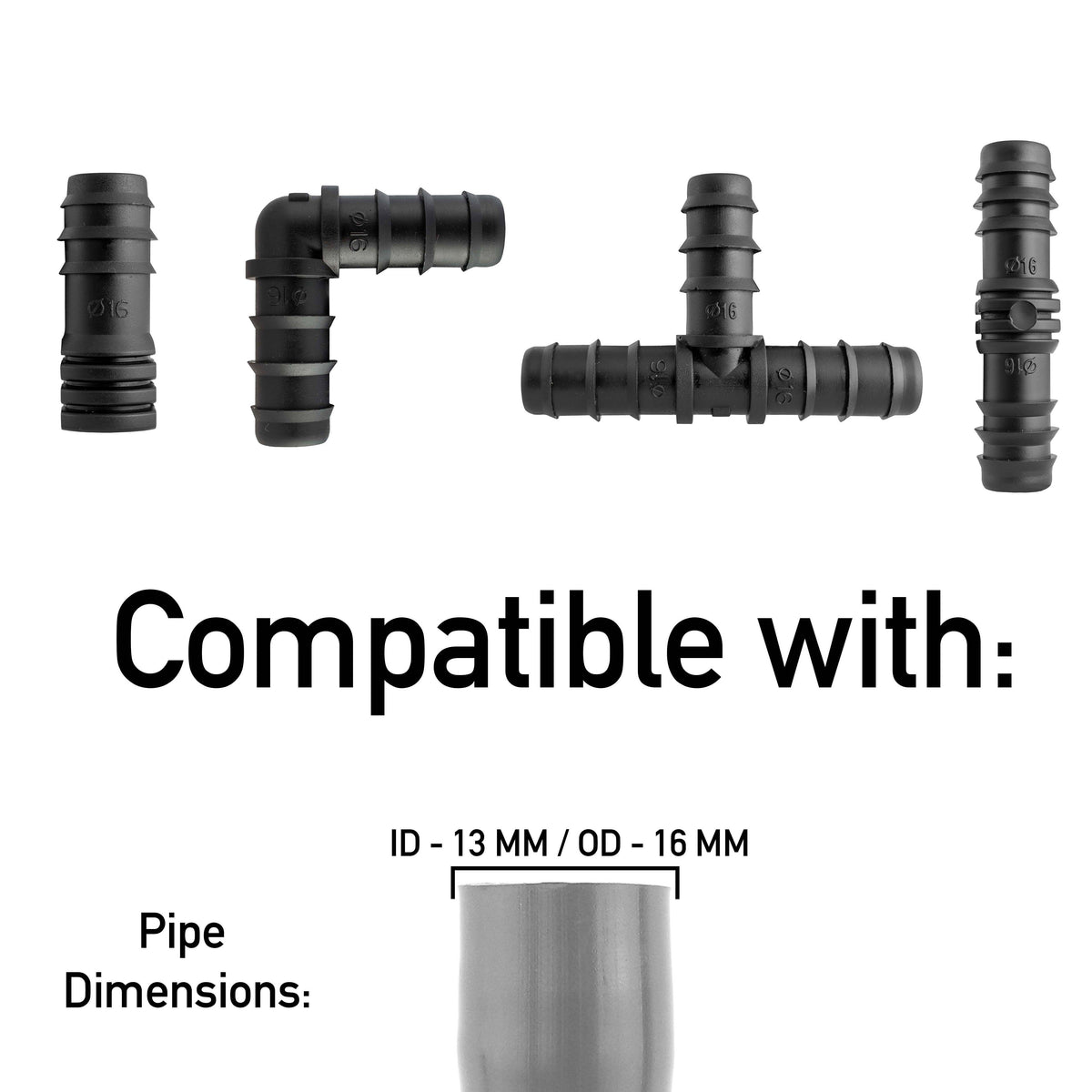 Mix 1/2" Barb Connectors POROUS10