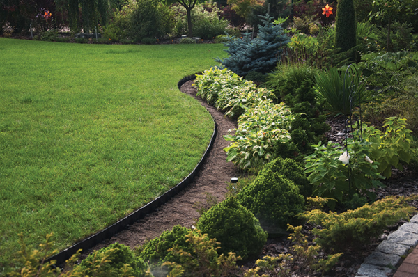 Lawn Border Set, Easy Border 40mm Gray 10m with Pegs