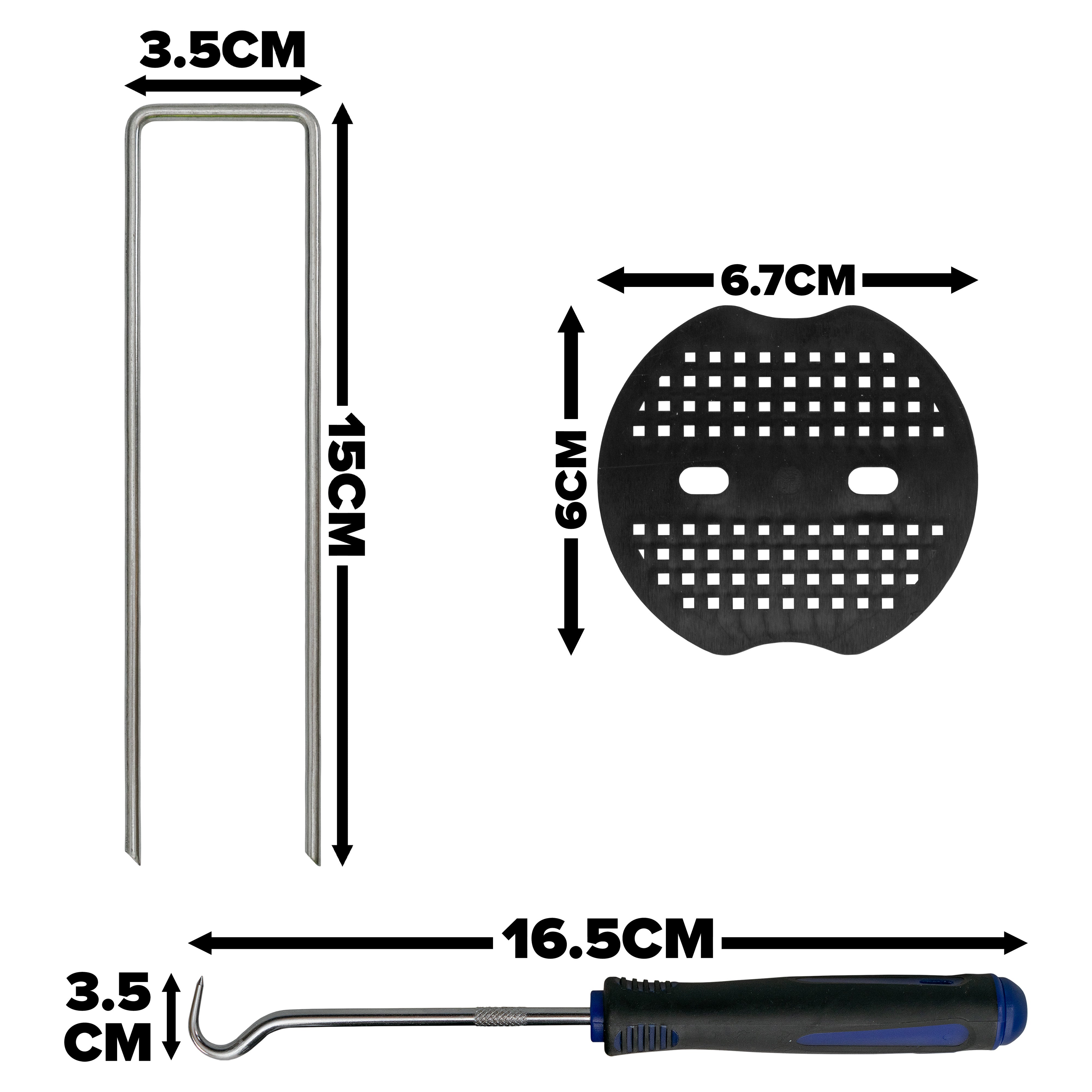 Weed Control Membrane Pegs Buffer Washer, 6"/150mm, Blue