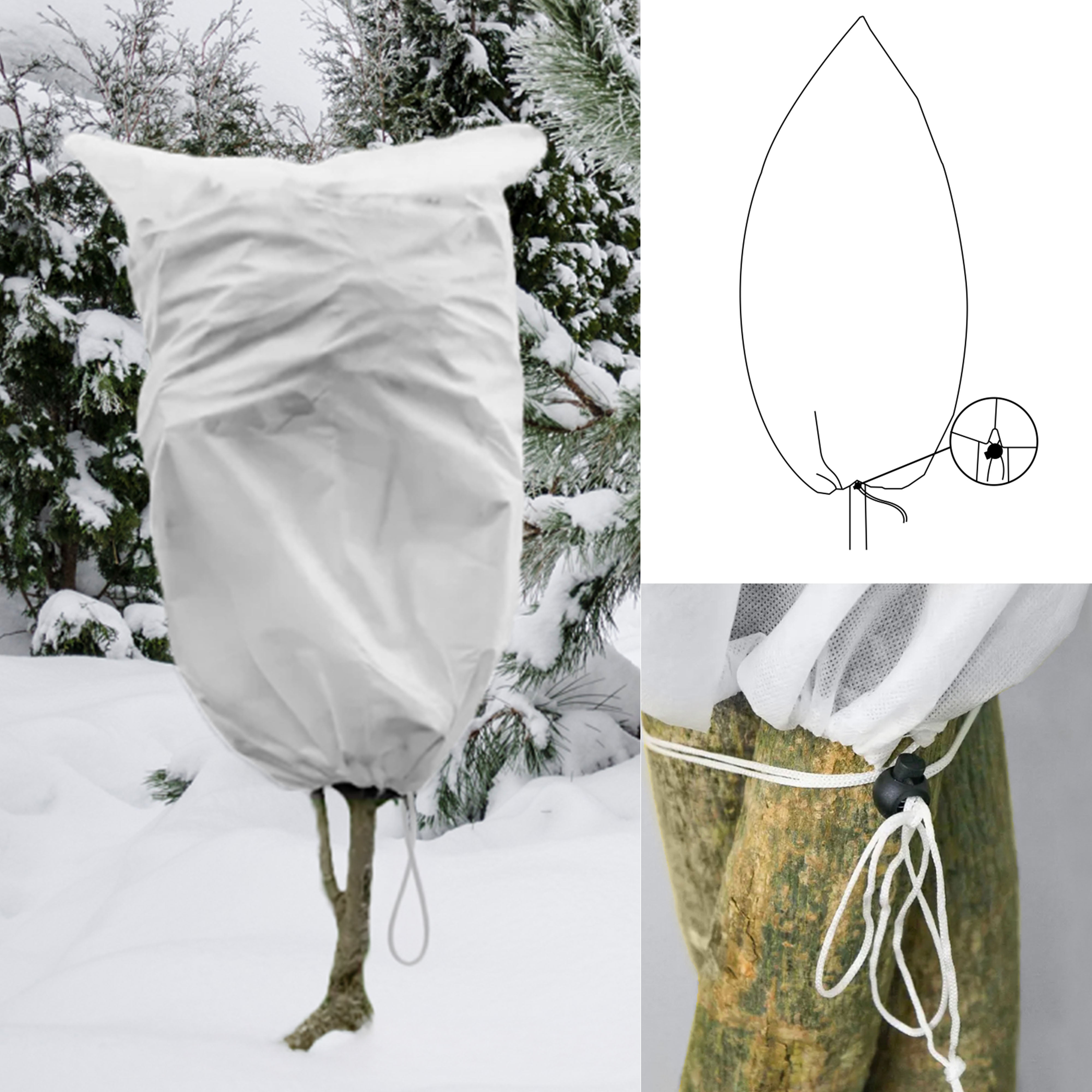 Protective Plant Cover, 50gsm Sack with Cord, Diameter: 38 cm, Size: 0.6m × 0.8 m