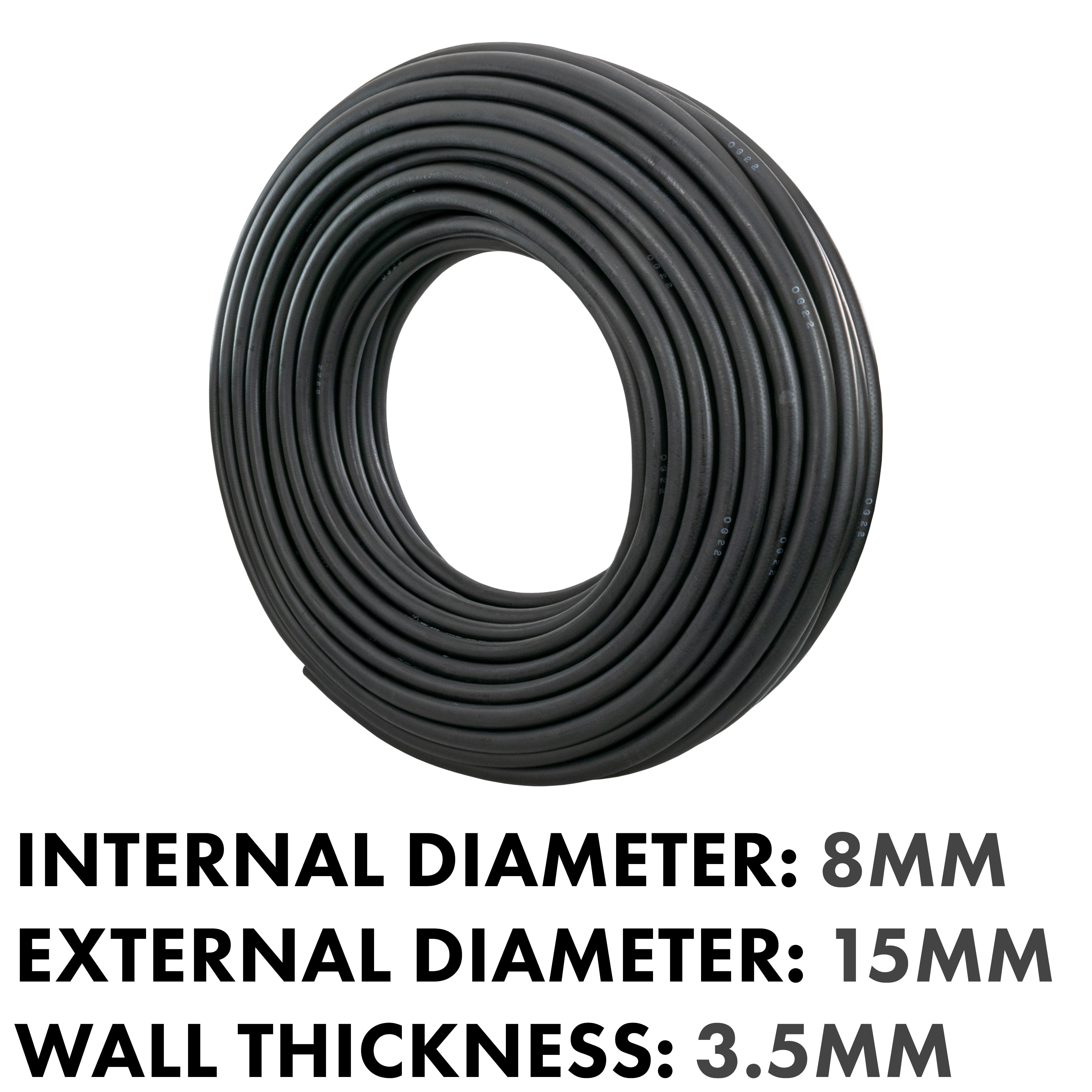 Rubber 8mm Braided Fuel, Oil Hose SAE J30 R6