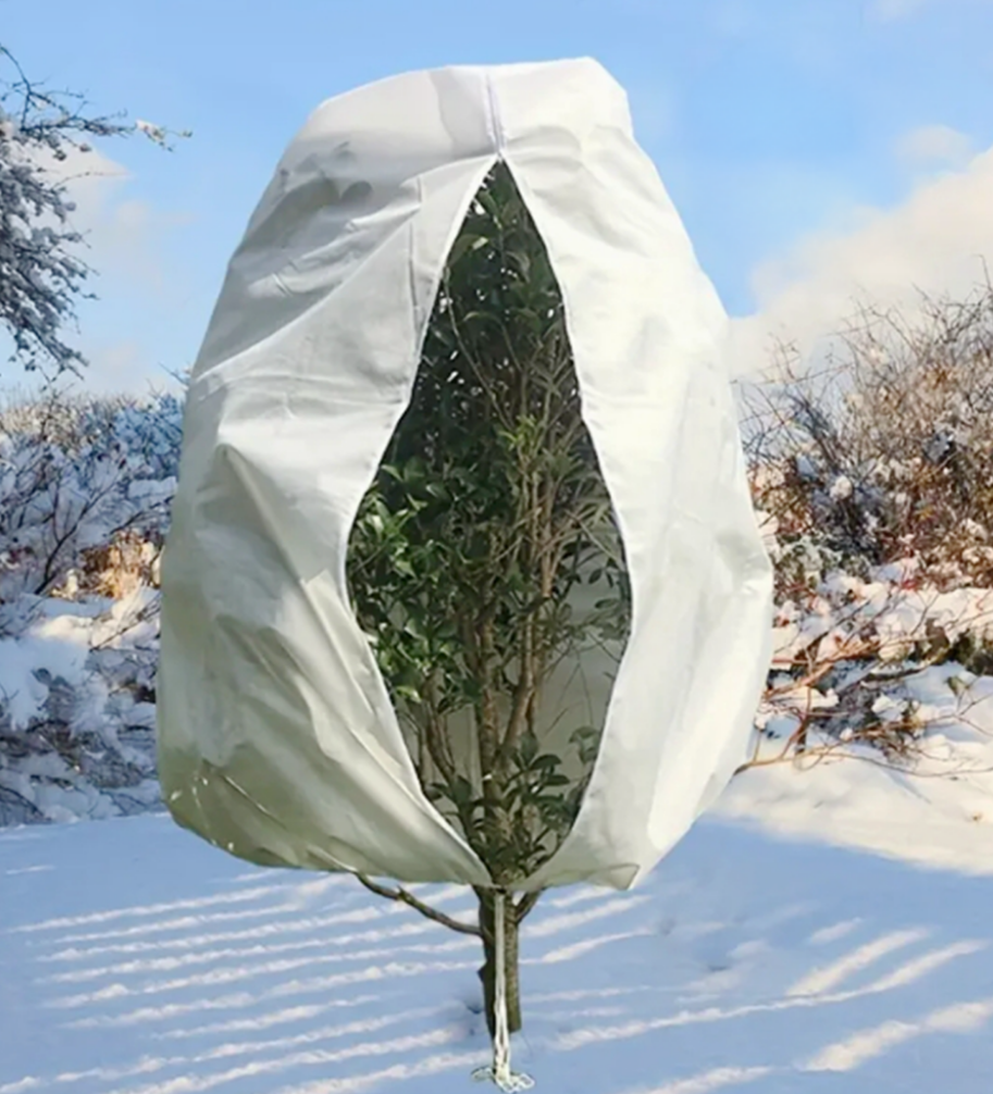 Protective Plant Cover, 50gsm Sack with Cord and Zipper, Diameter: 57 cm, Size: 0.9m x 1.5 m