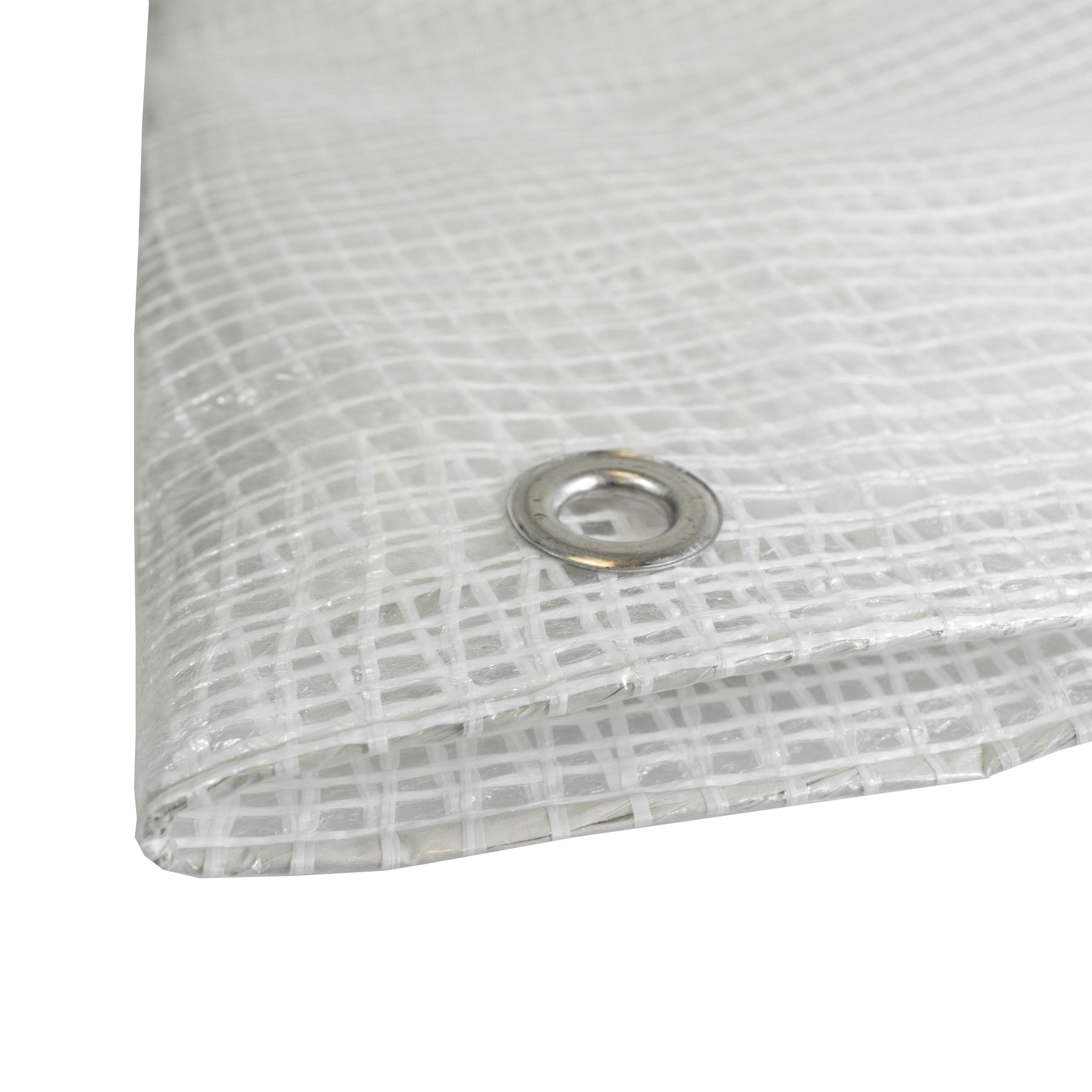 Clear M-Grade Tarpaulin with 10m of 6mm Bungee Rope and 10 x Screw Type Tarp Clips