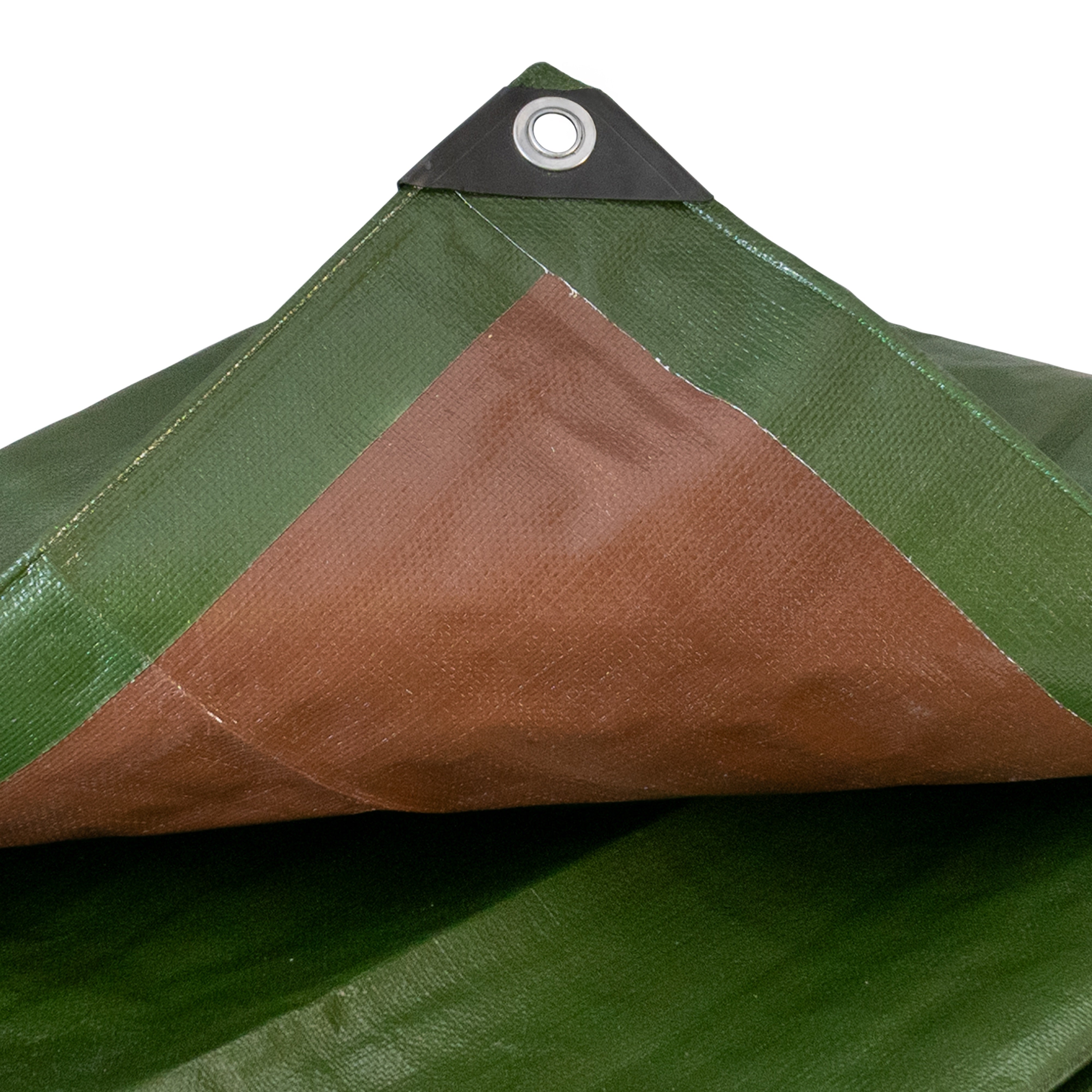 Green/Brown L-Grade Tarpaulin 2m x 2m