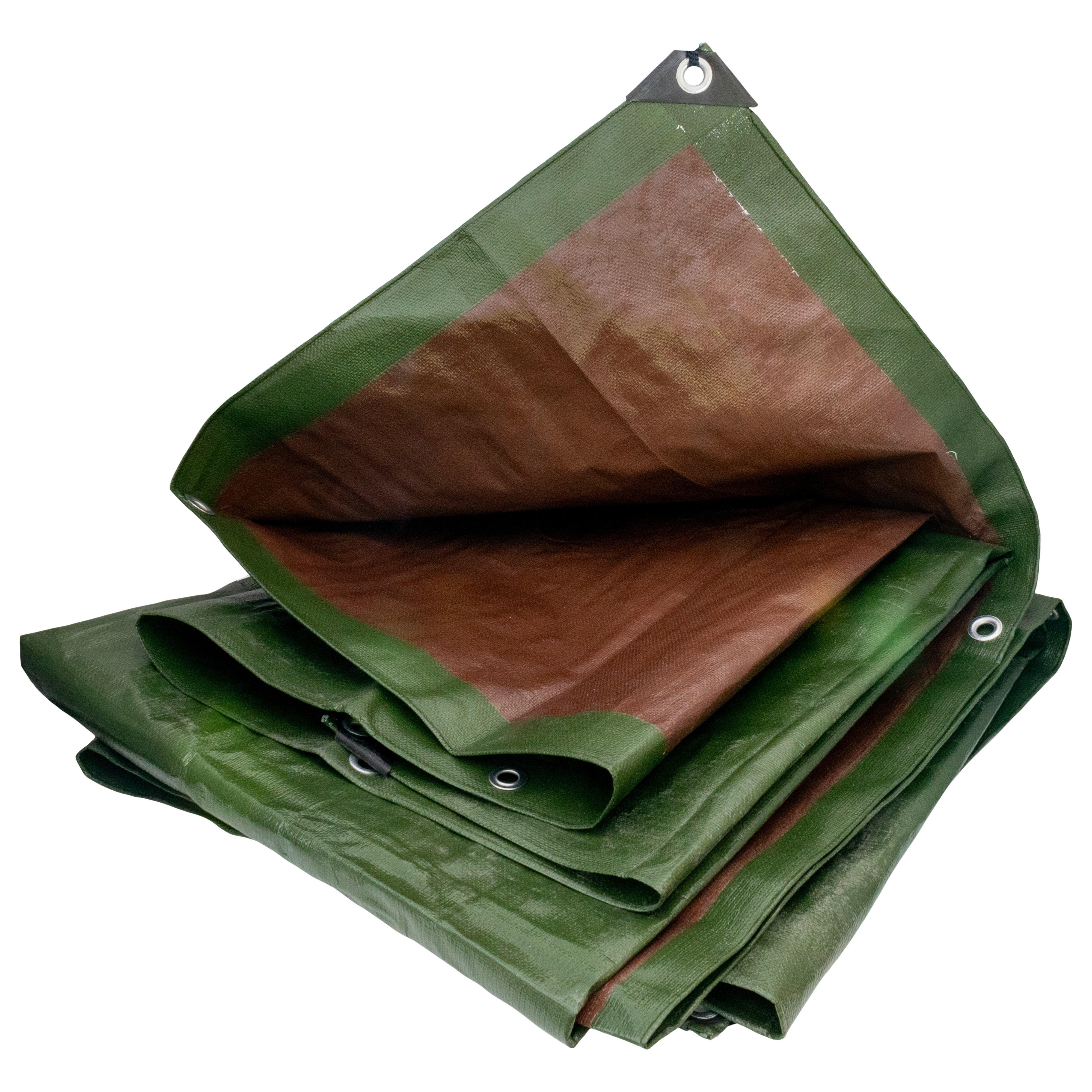 Green/Brown L-Grade Tarpaulin 3m x 4m