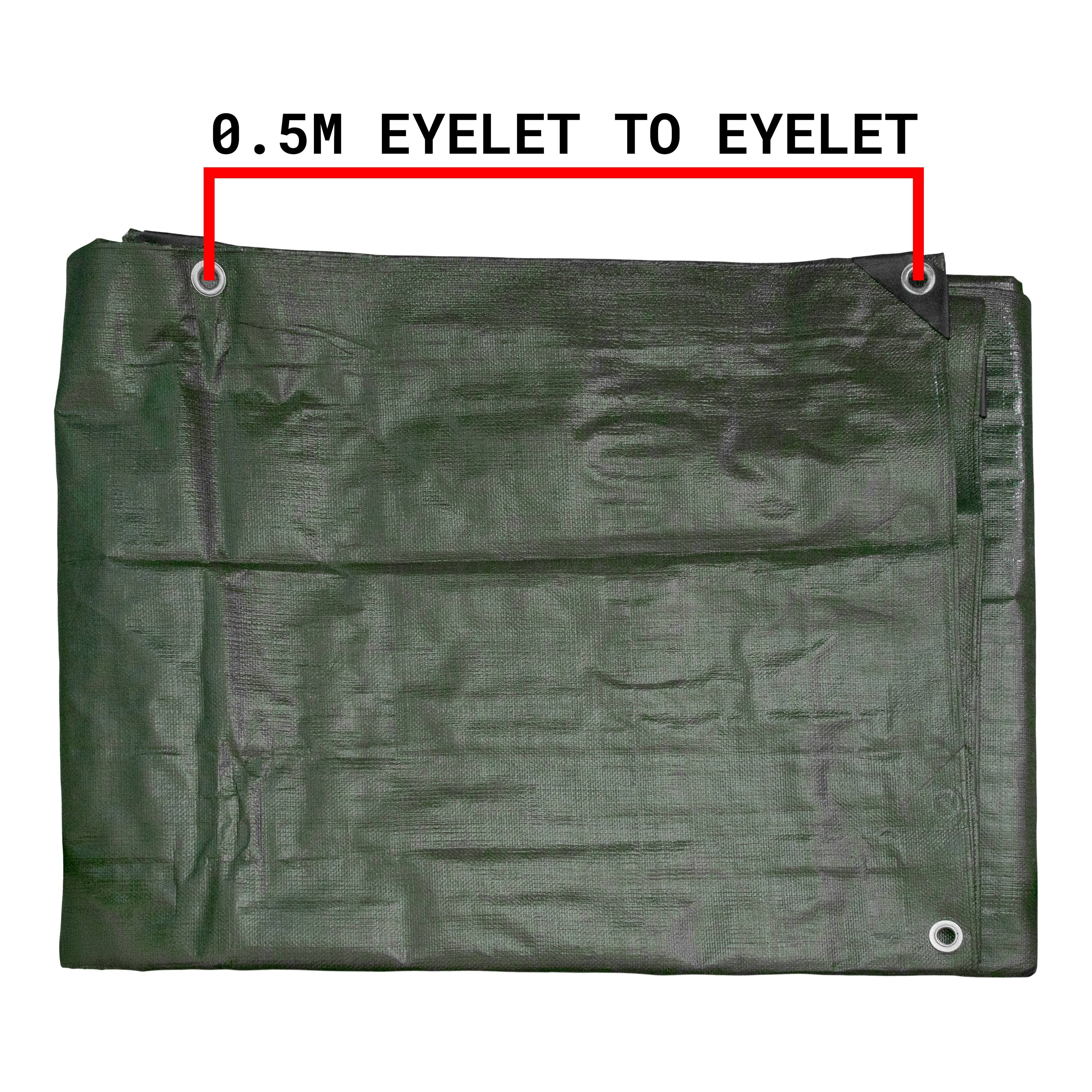 Green/Brown L-Grade Tarpaulin 2m x 2m
