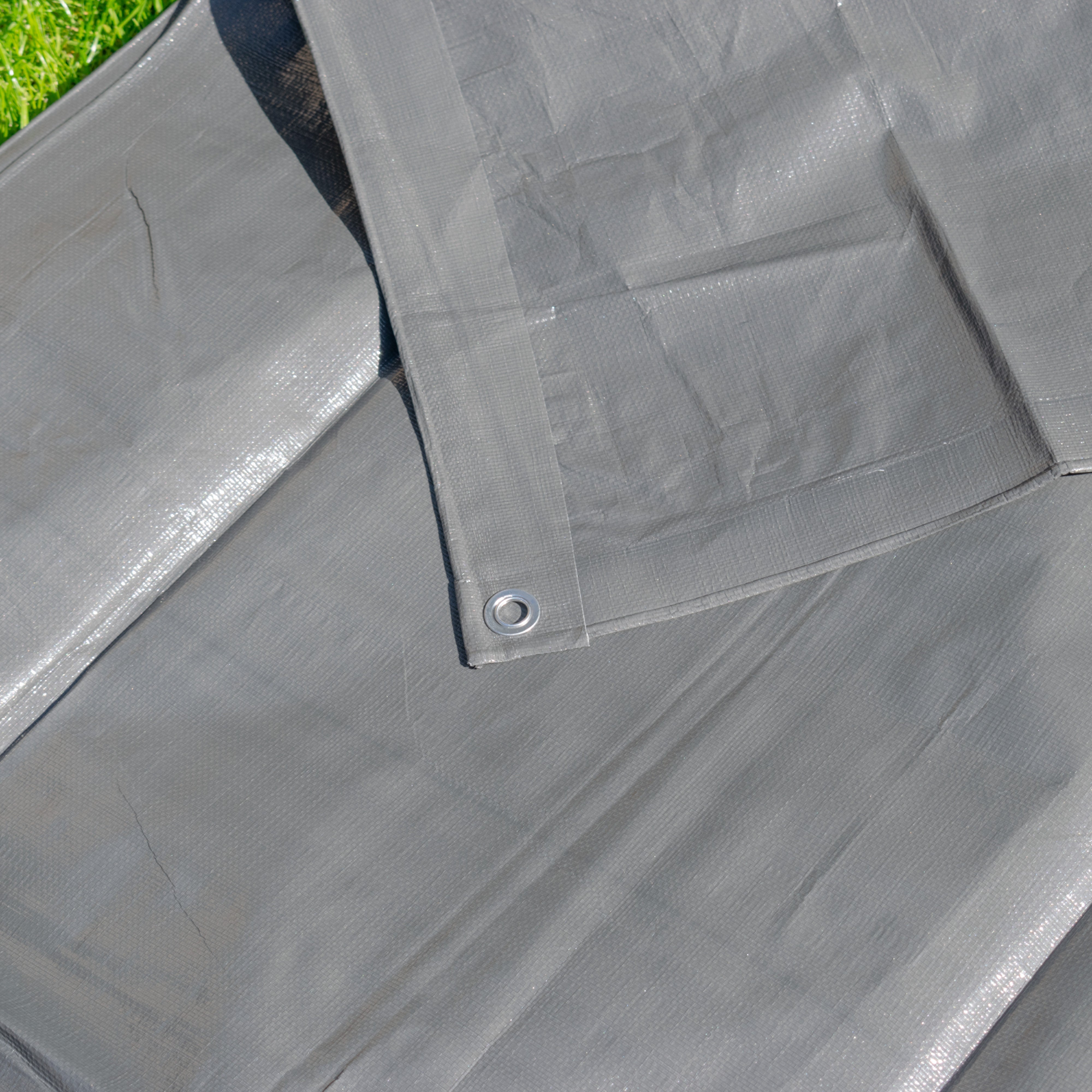 Grey L-Grade Tarpaulin with 20 x 6" Bungee Balls (White)