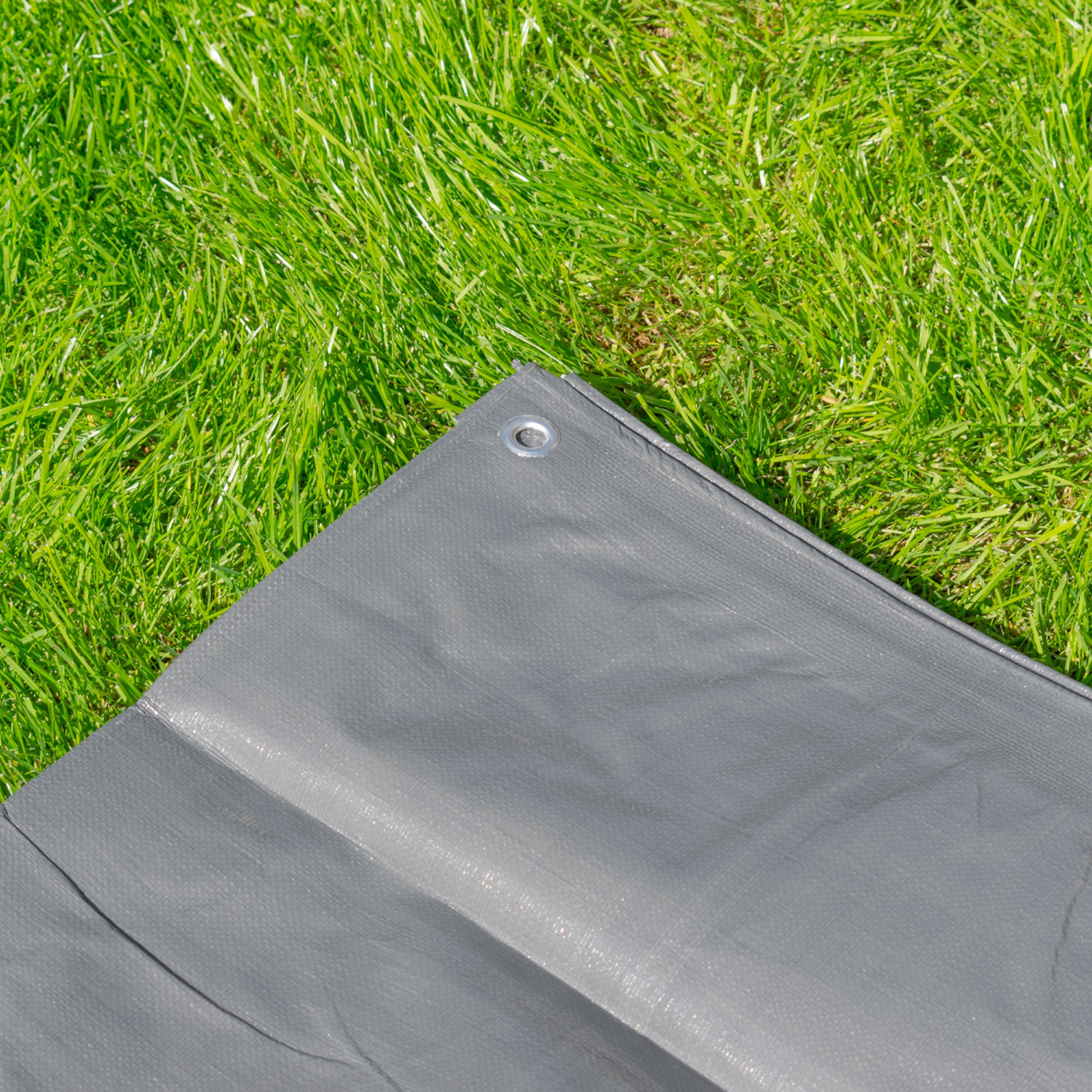 Grey L-Grade Tarpaulin with 20 x 6" Bungee Balls (White)