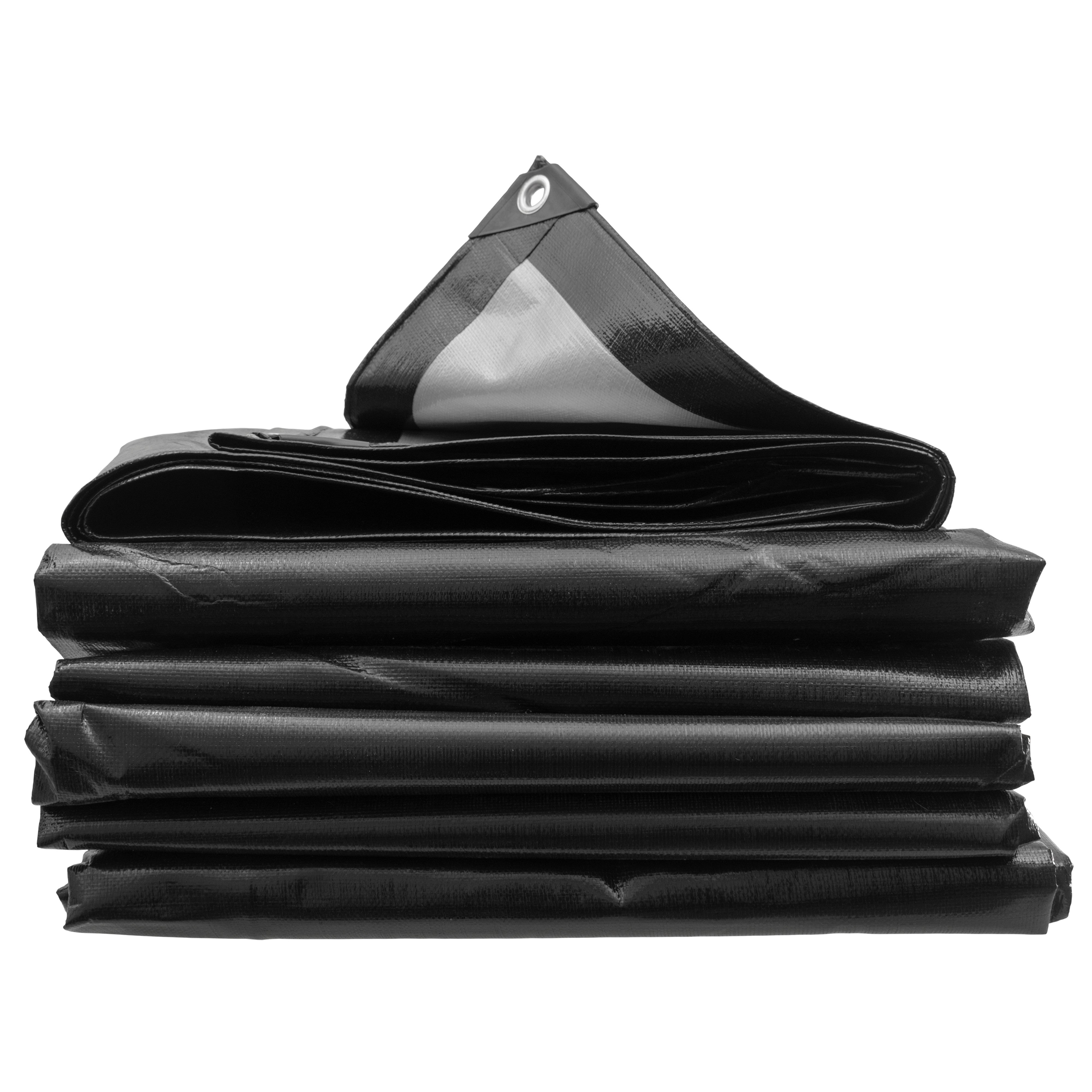 Black/Silver L-Grade Tarpaulin 2m x 3m