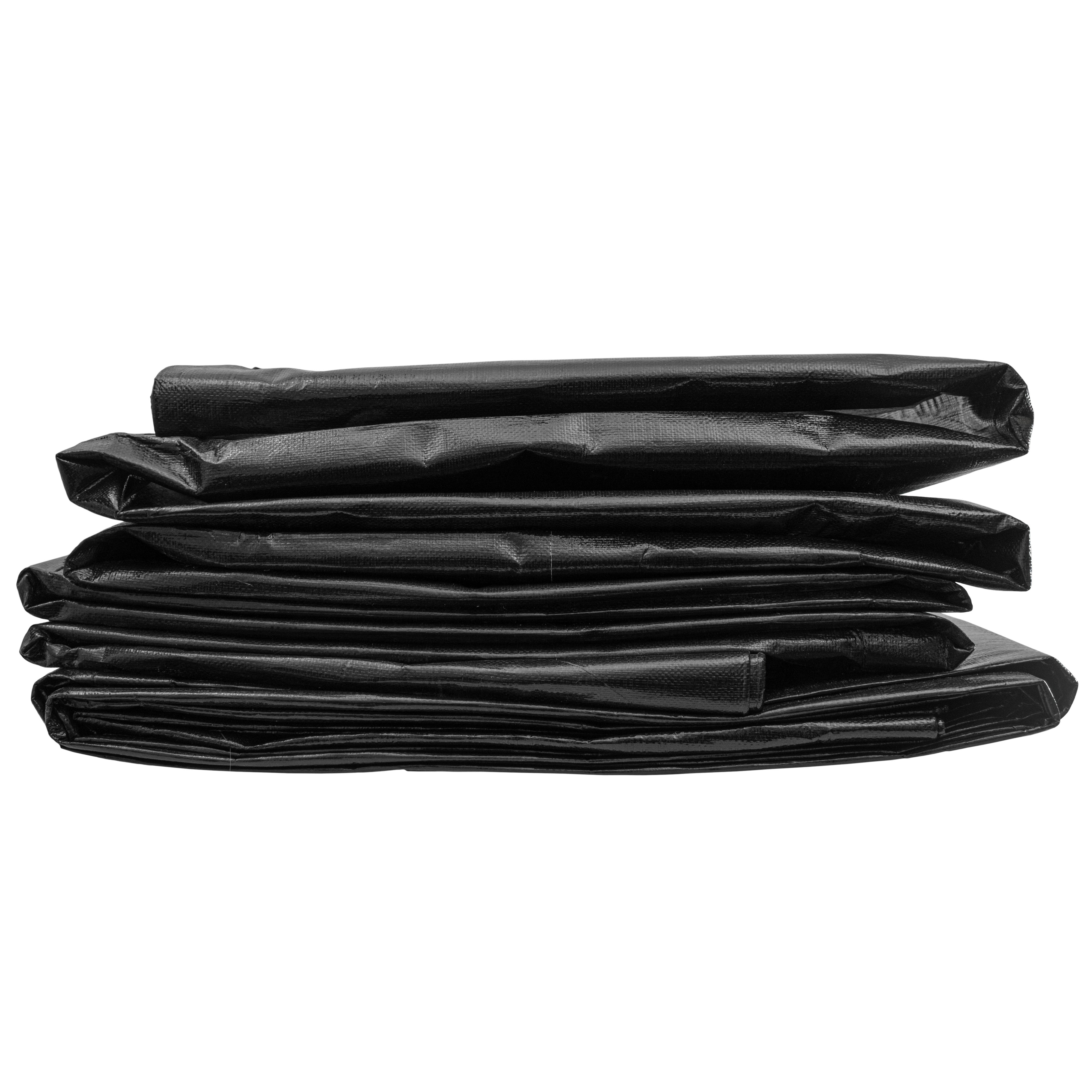 Black/Silver L-Grade Tarpaulin with 20 x 6" Bungee Balls (White)