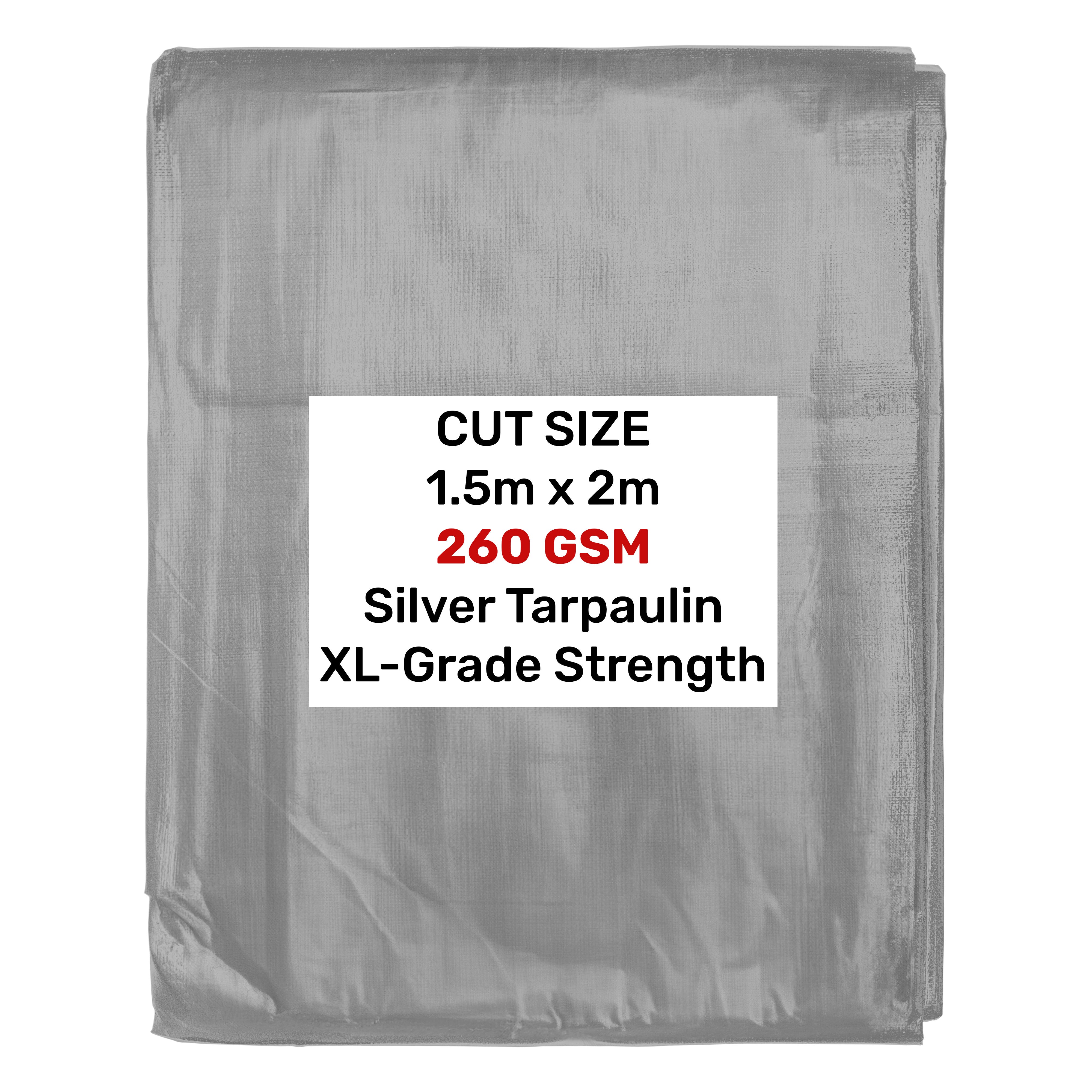 Silver XL-Grade Tarpaulin 1.5m x 2m