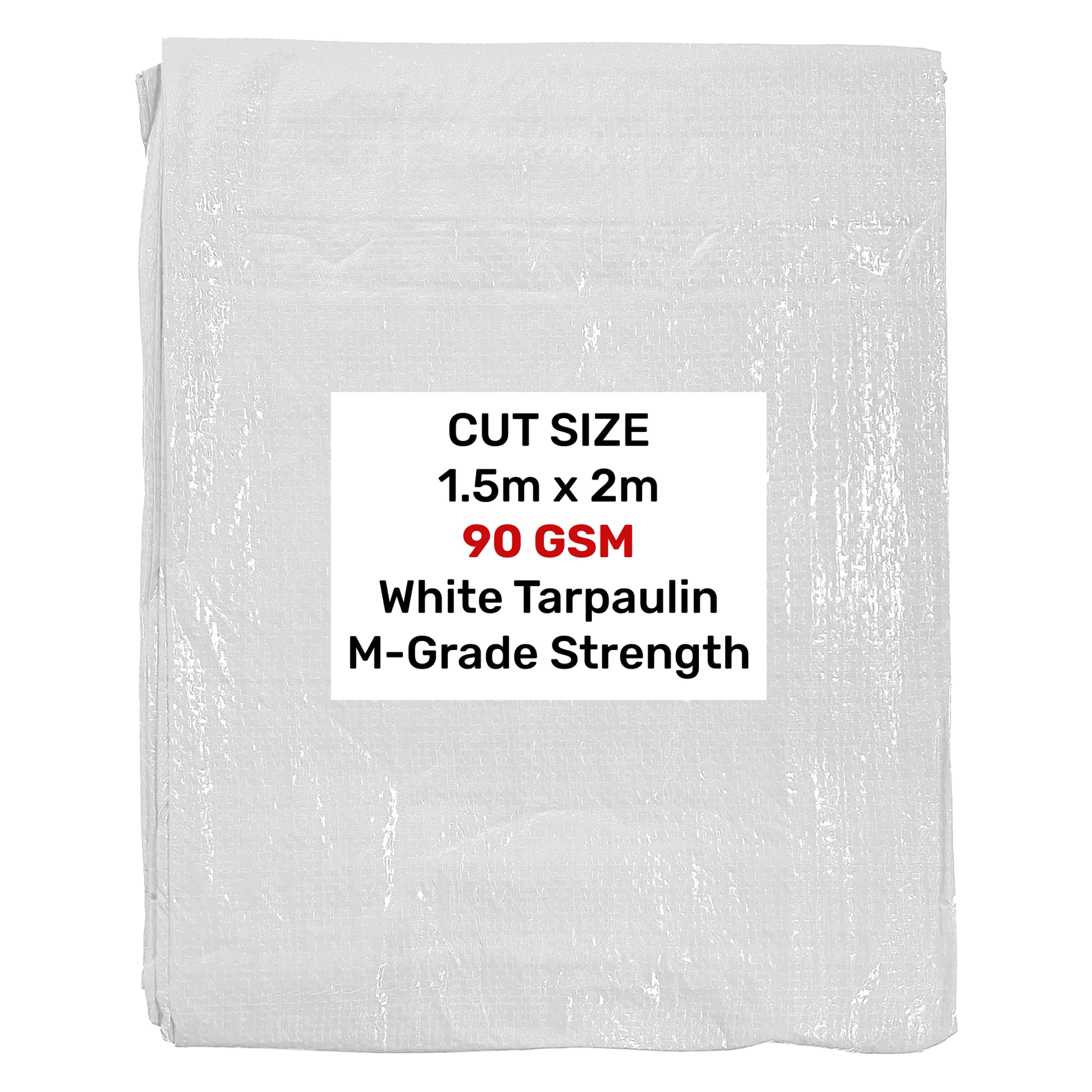 White M-Grade Tarpaulin 1.5m x 2m