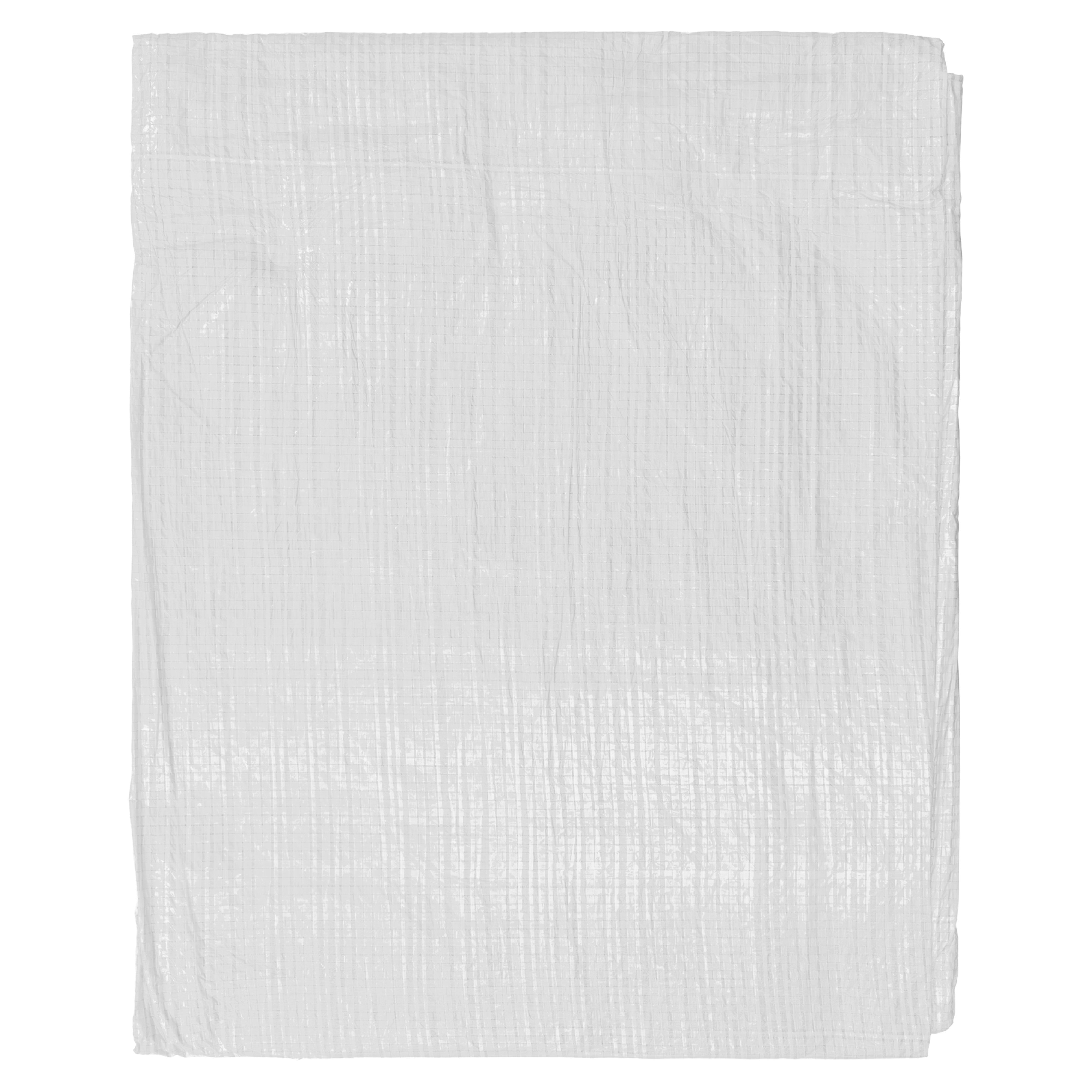 White M-Grade Tarpaulin with 10 Metres of 6mm Bungee Rope