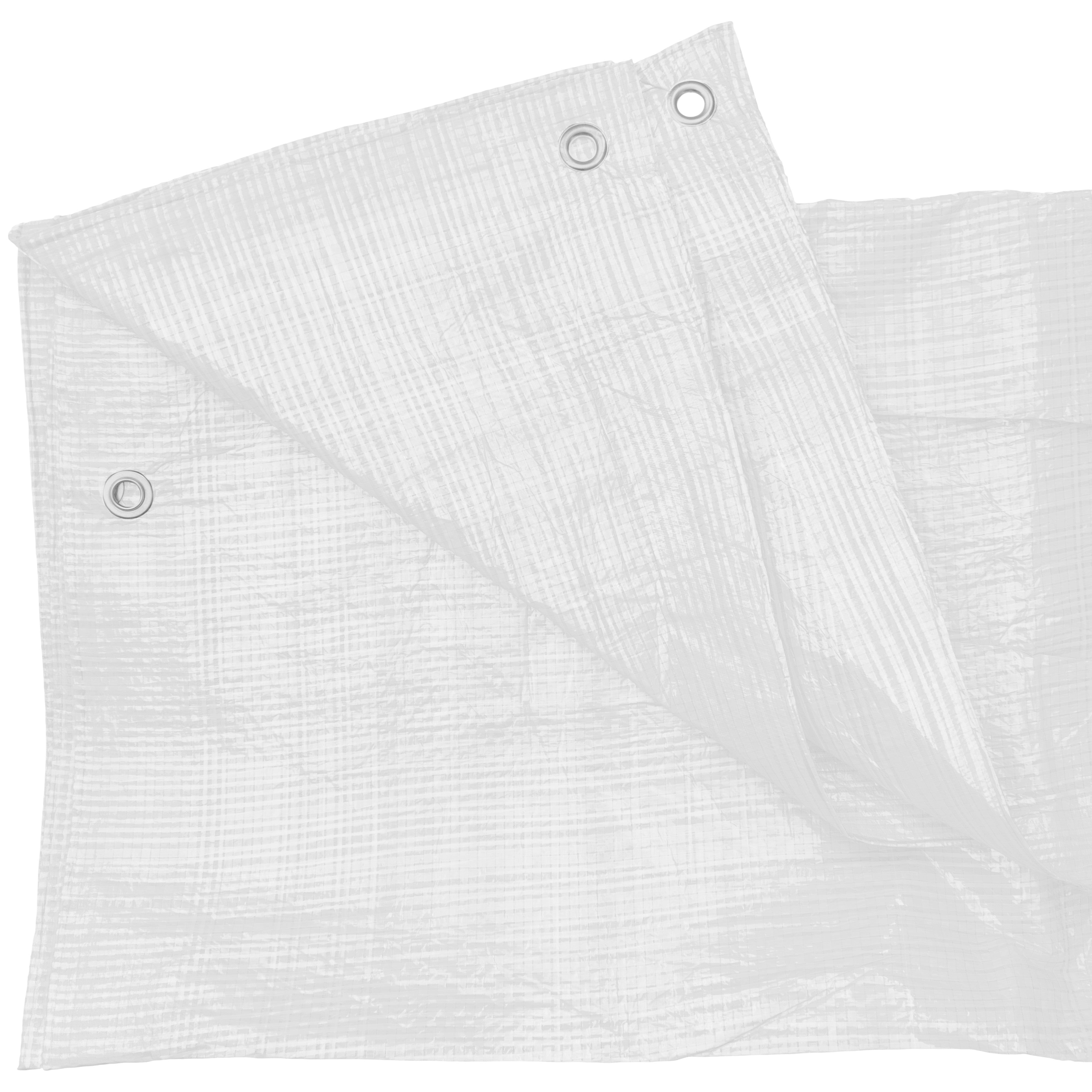White M-Grade Tarpaulin with 10 x Bungee Balls (Black)