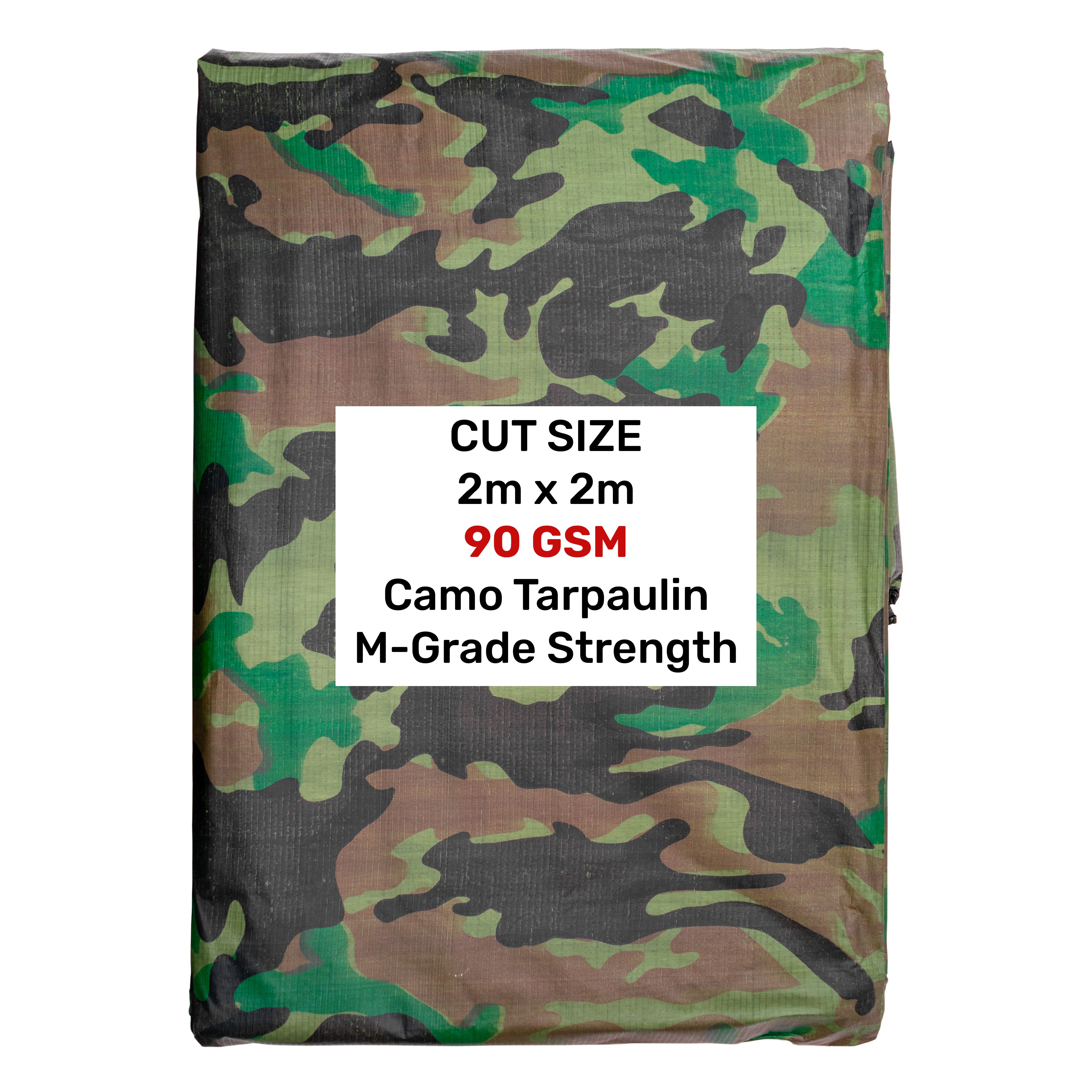 Camouflage M-Grade Tarpaulin 2m x 2m
