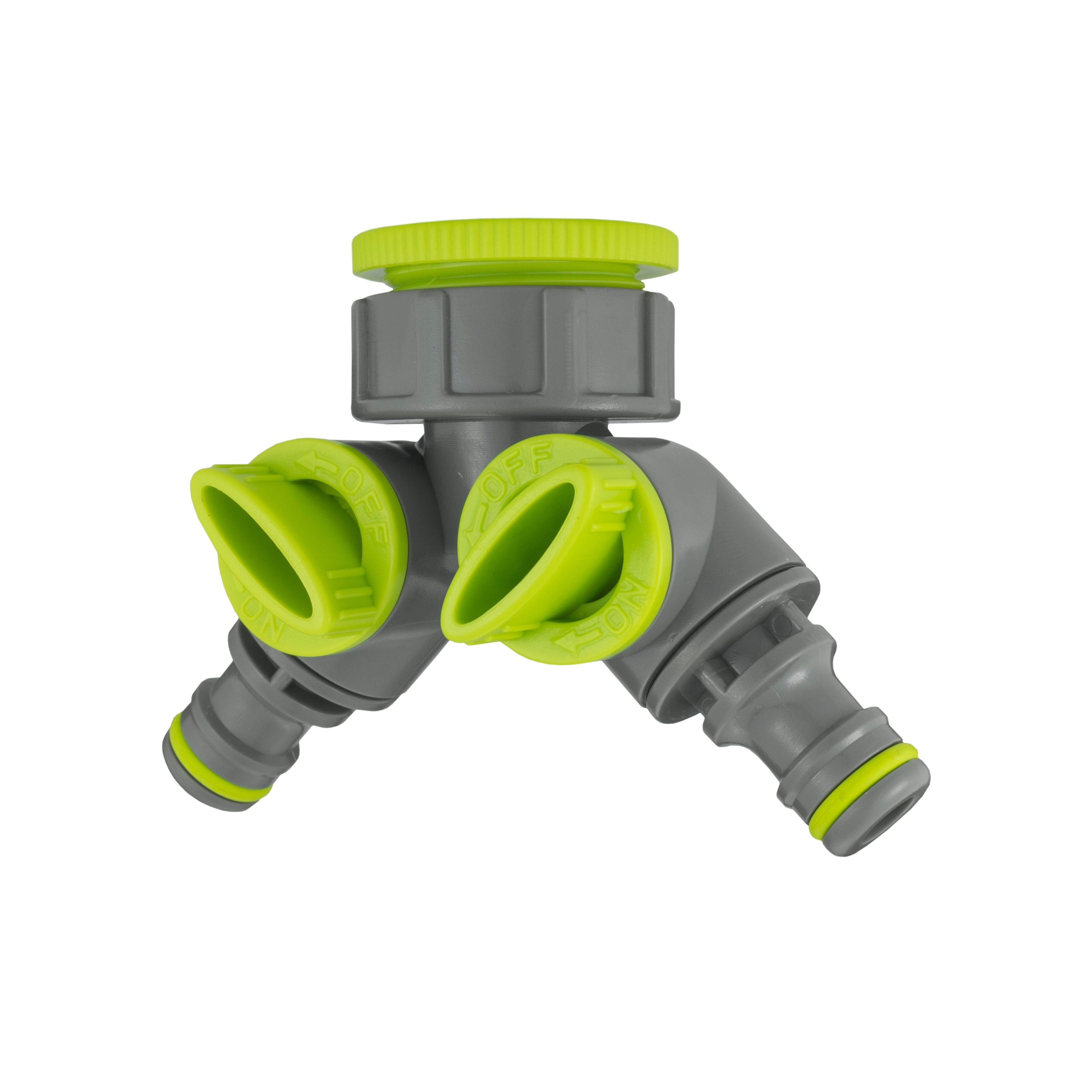 IBC 2” S60X6 Cap with Two Way Valved Splitter and Hose Connector
