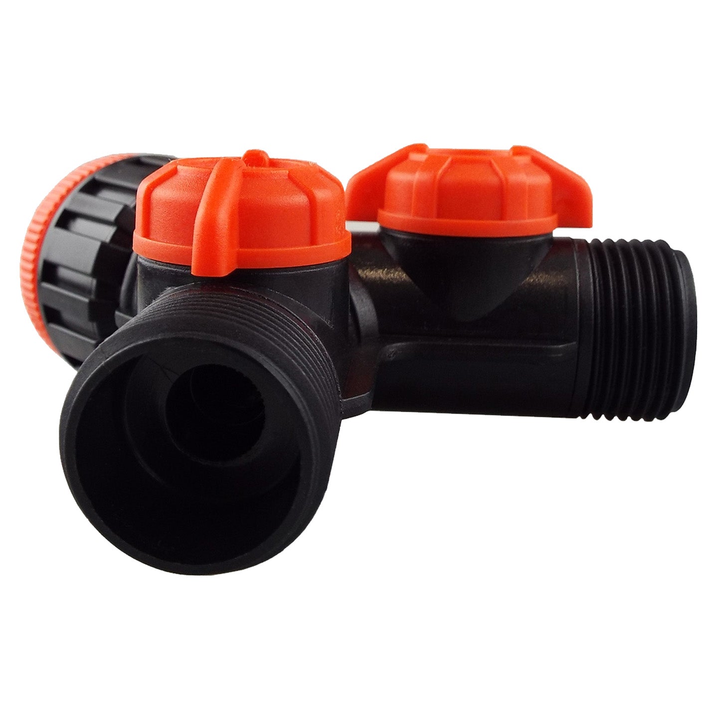Double Tap Connector with Valves & 4mm Micro Barb Outlets